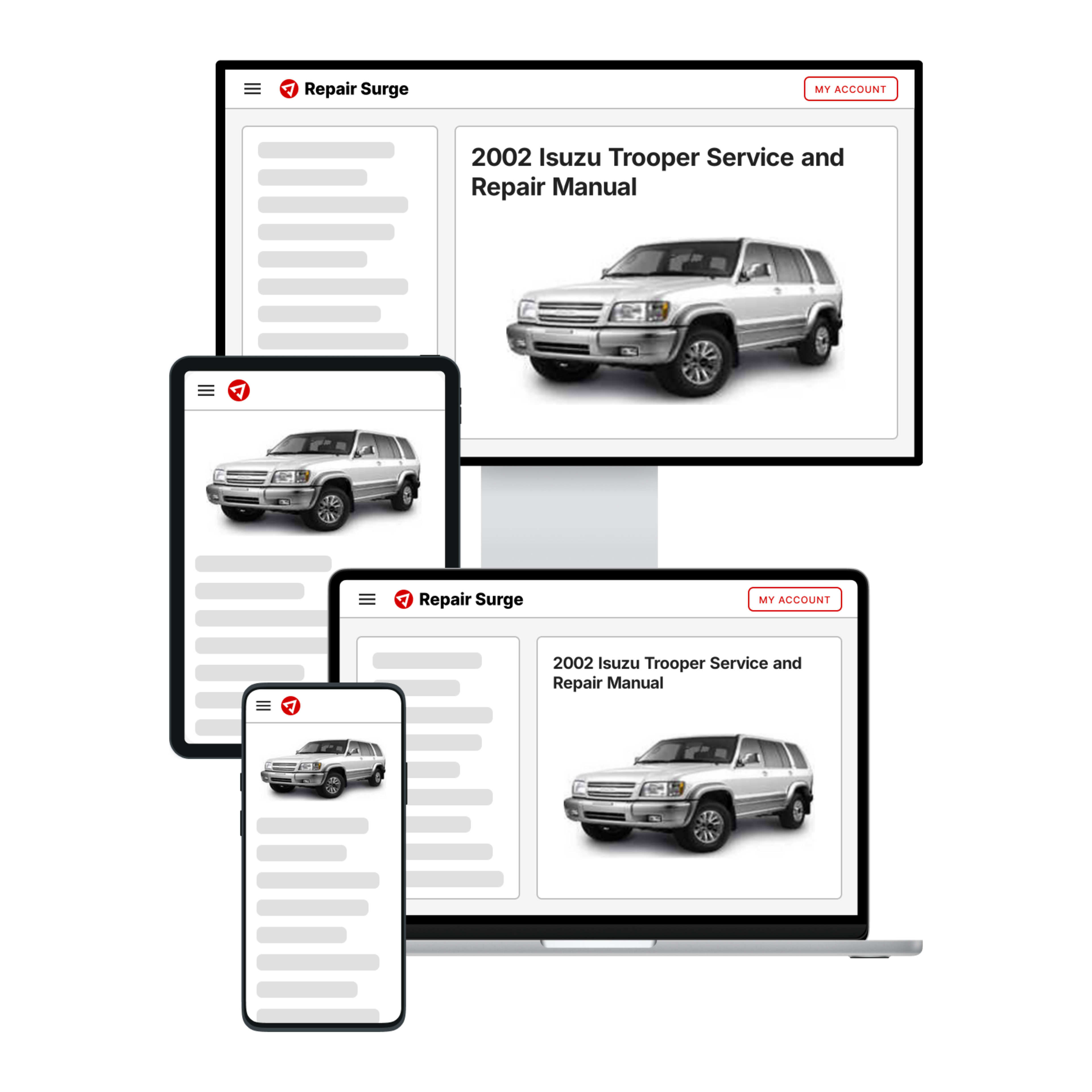 2002 Isuzu Trooper service and repair manual hero image