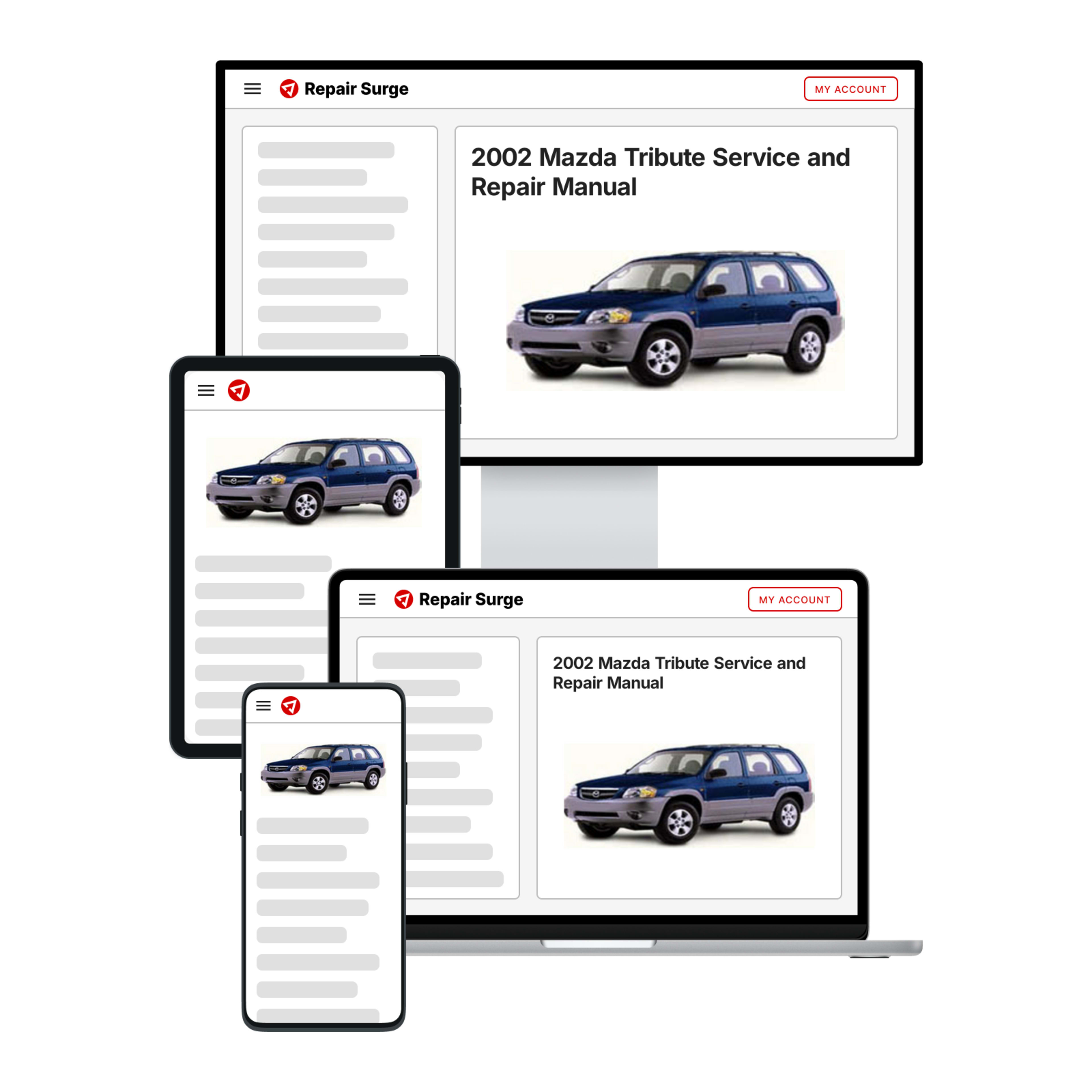 2002 Mazda Tribute service and repair manual hero image