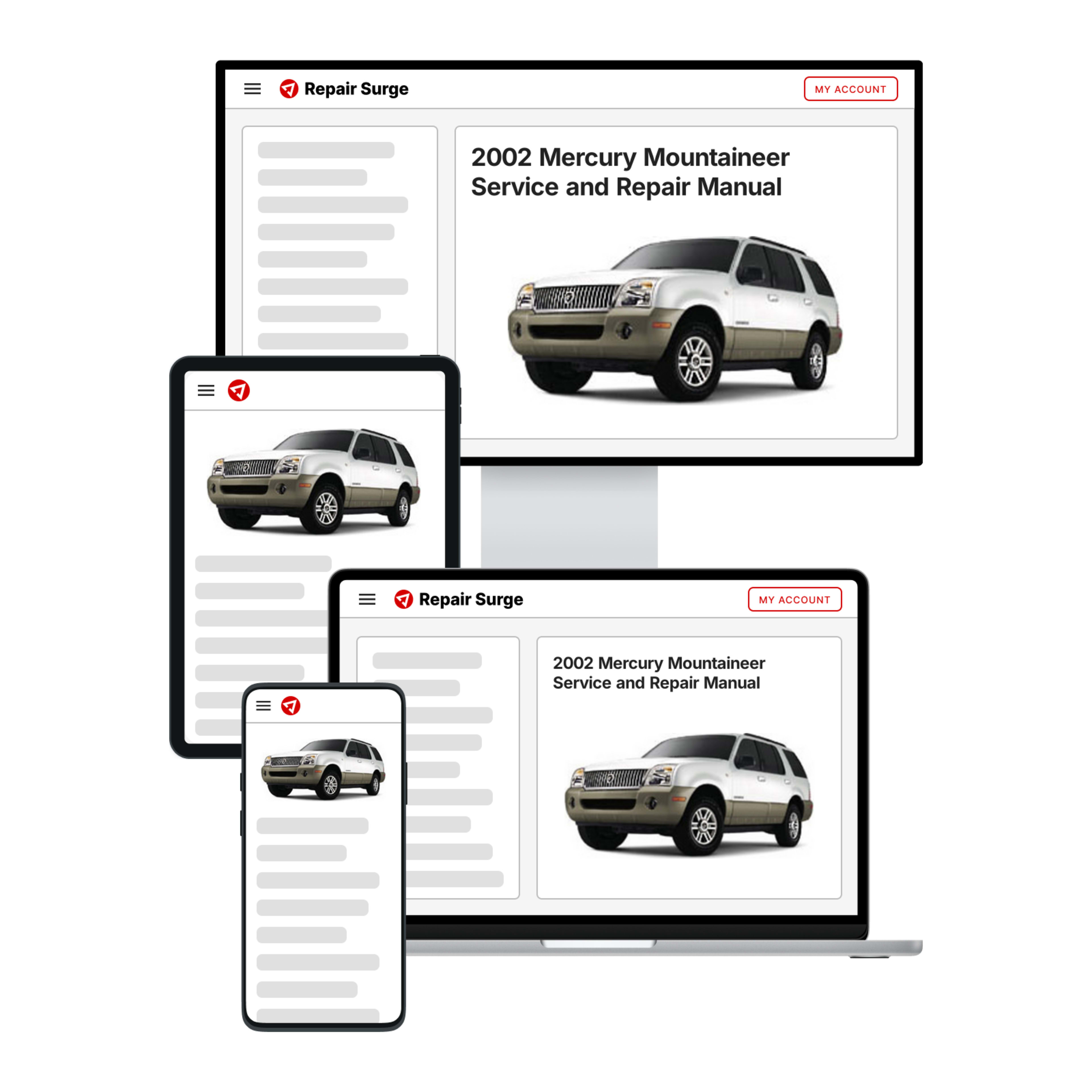2002 Mercury Mountaineer service and repair manual hero image