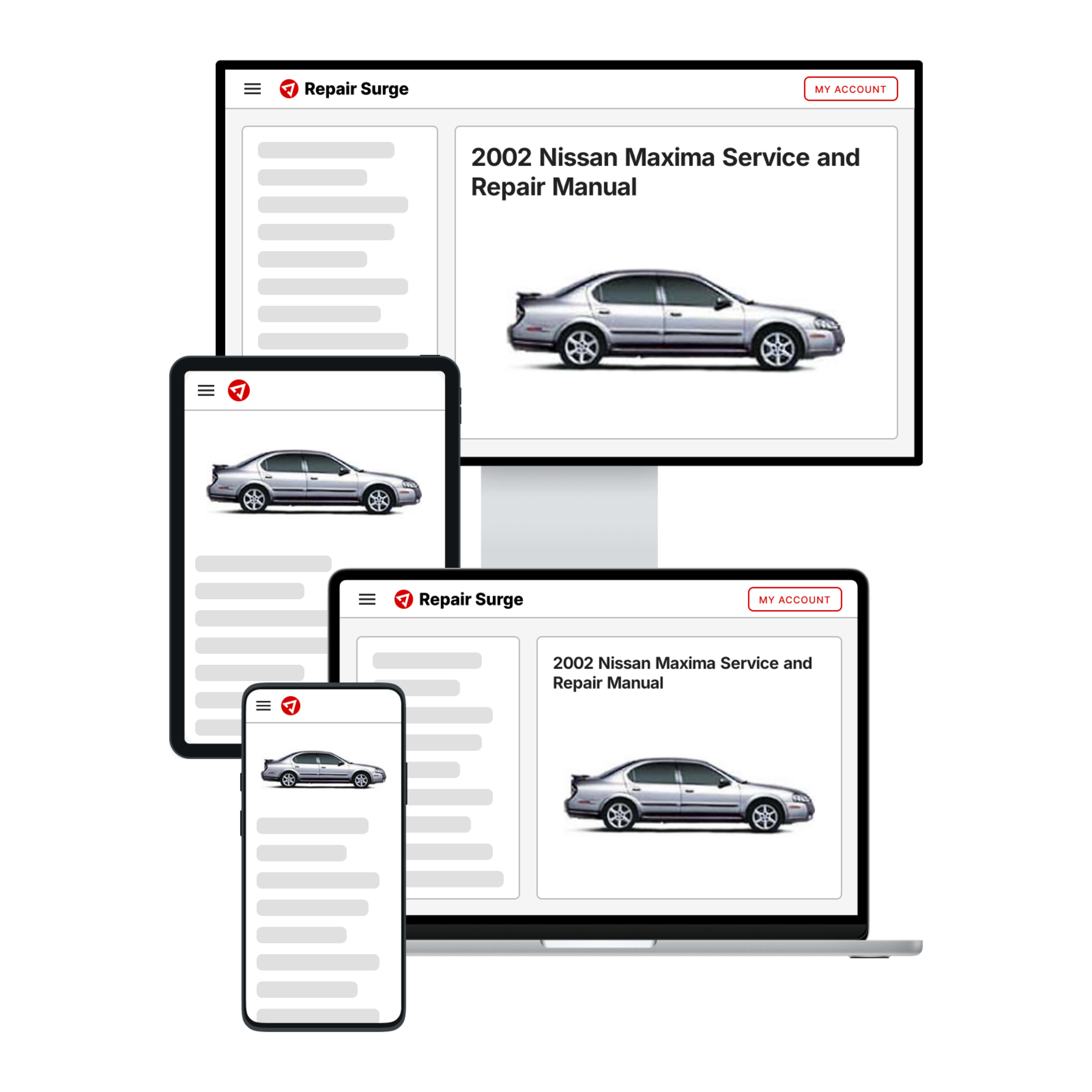 2002 Nissan Maxima service and repair manual hero image