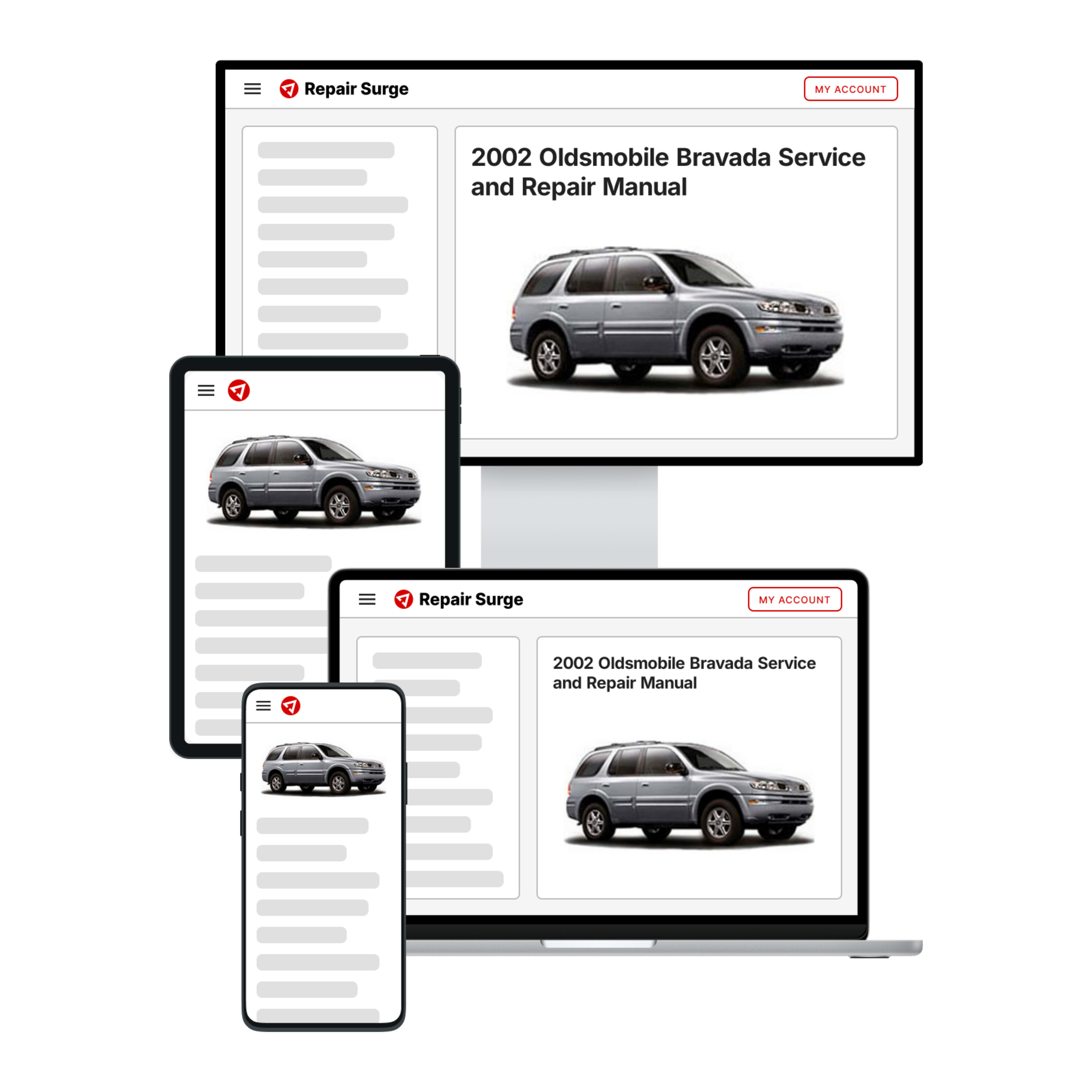 2002 Oldsmobile Bravada service and repair manual hero image