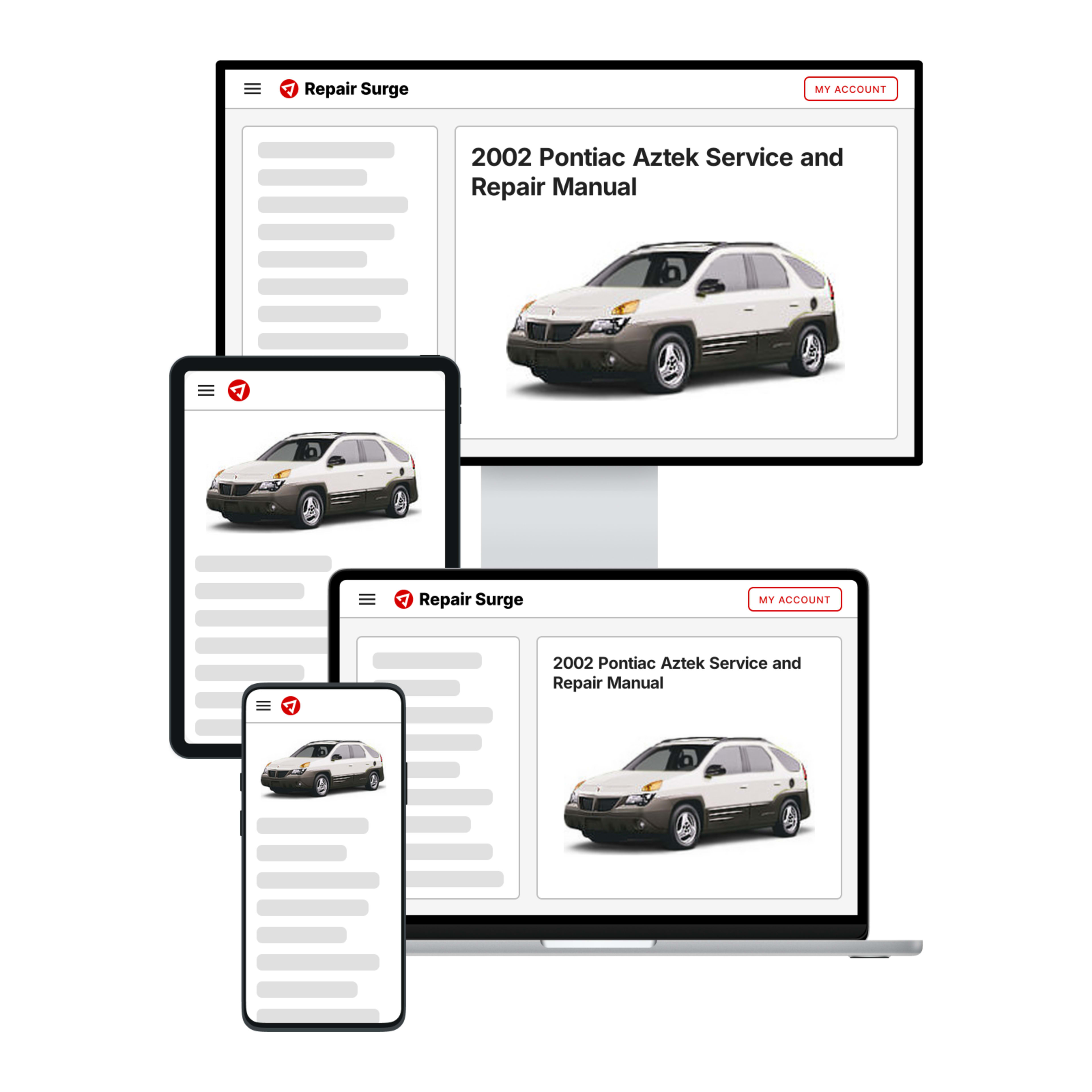 2002 Pontiac Aztek service and repair manual hero image