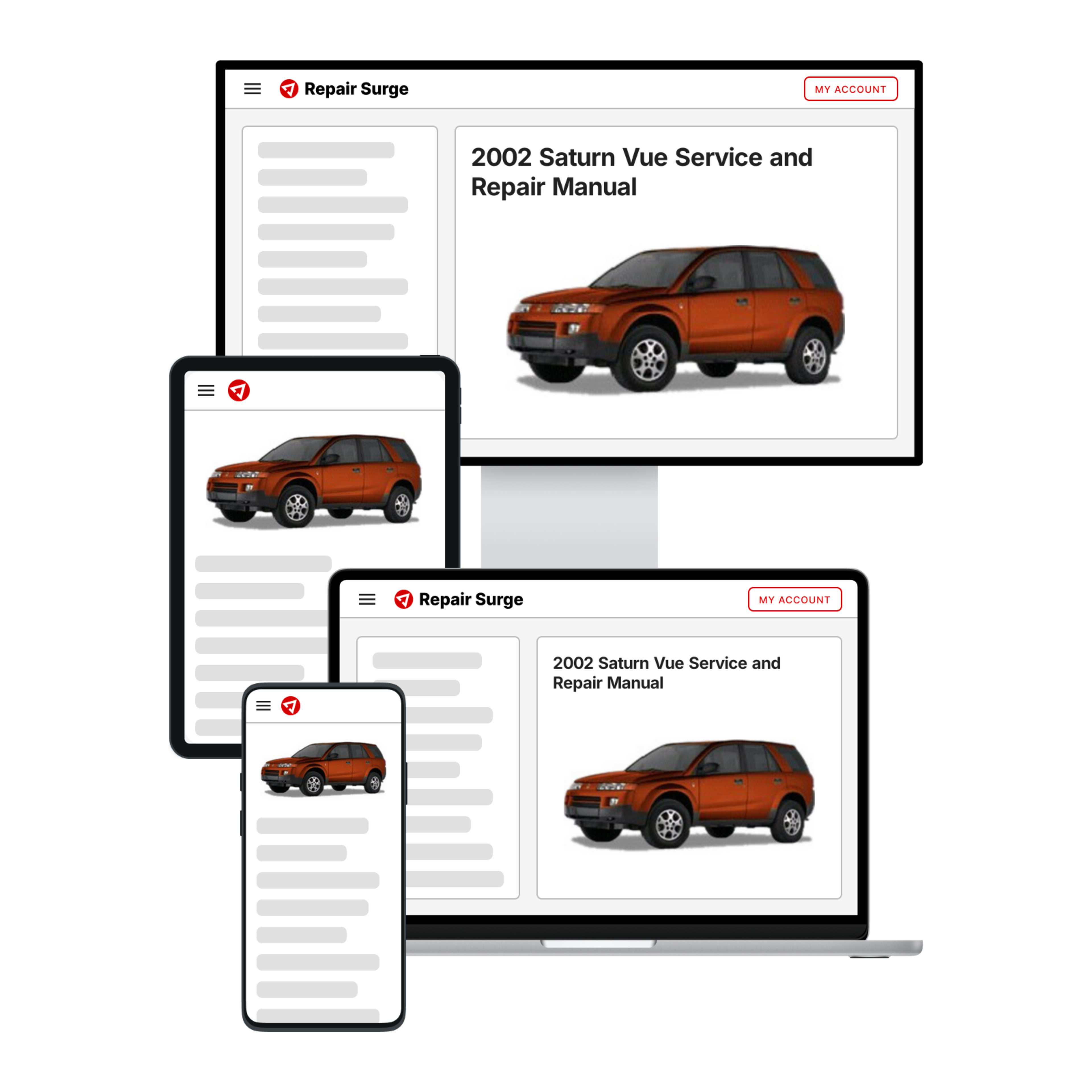 2002 Saturn Vue service and repair manual hero image