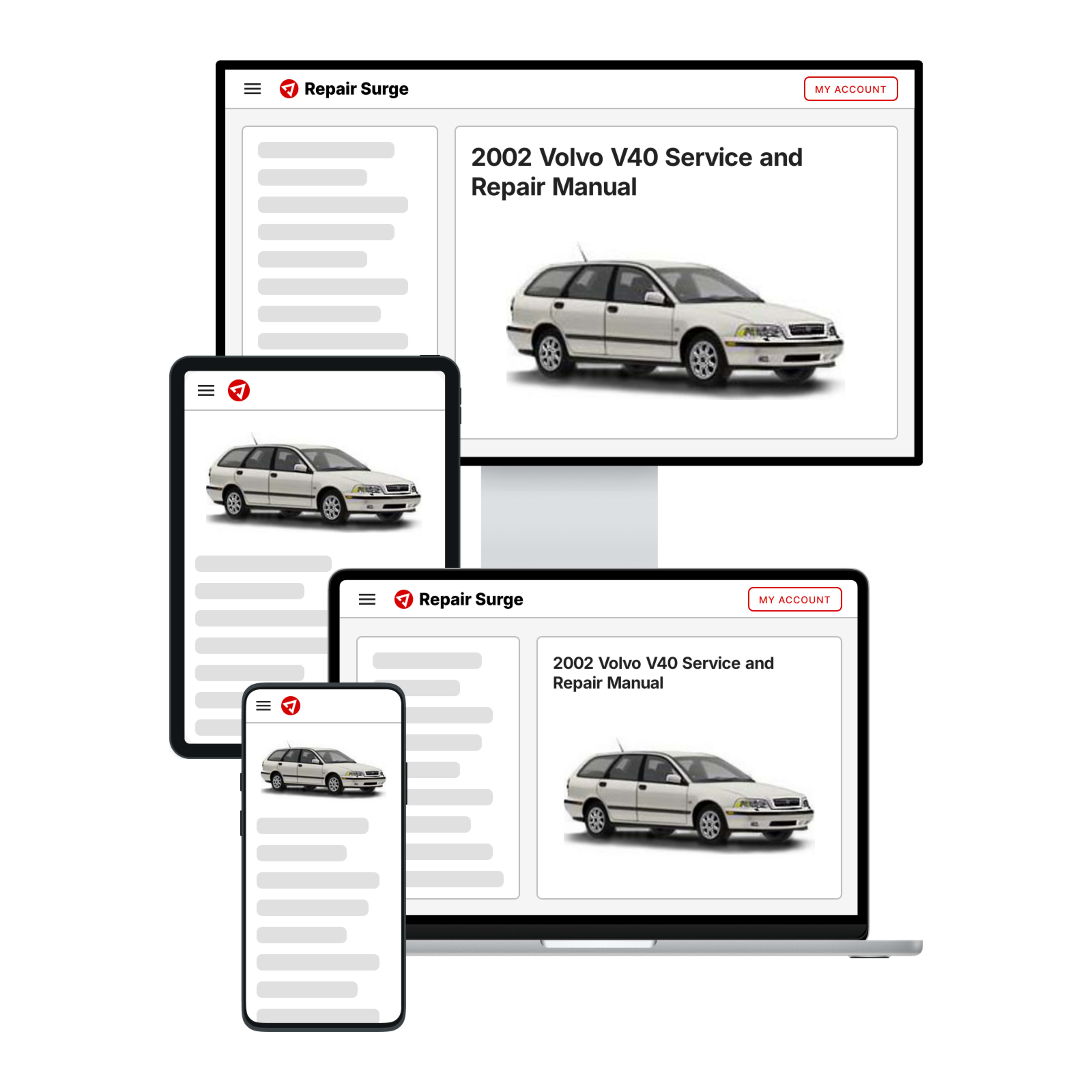 2002 Volvo V40 service and repair manual hero image