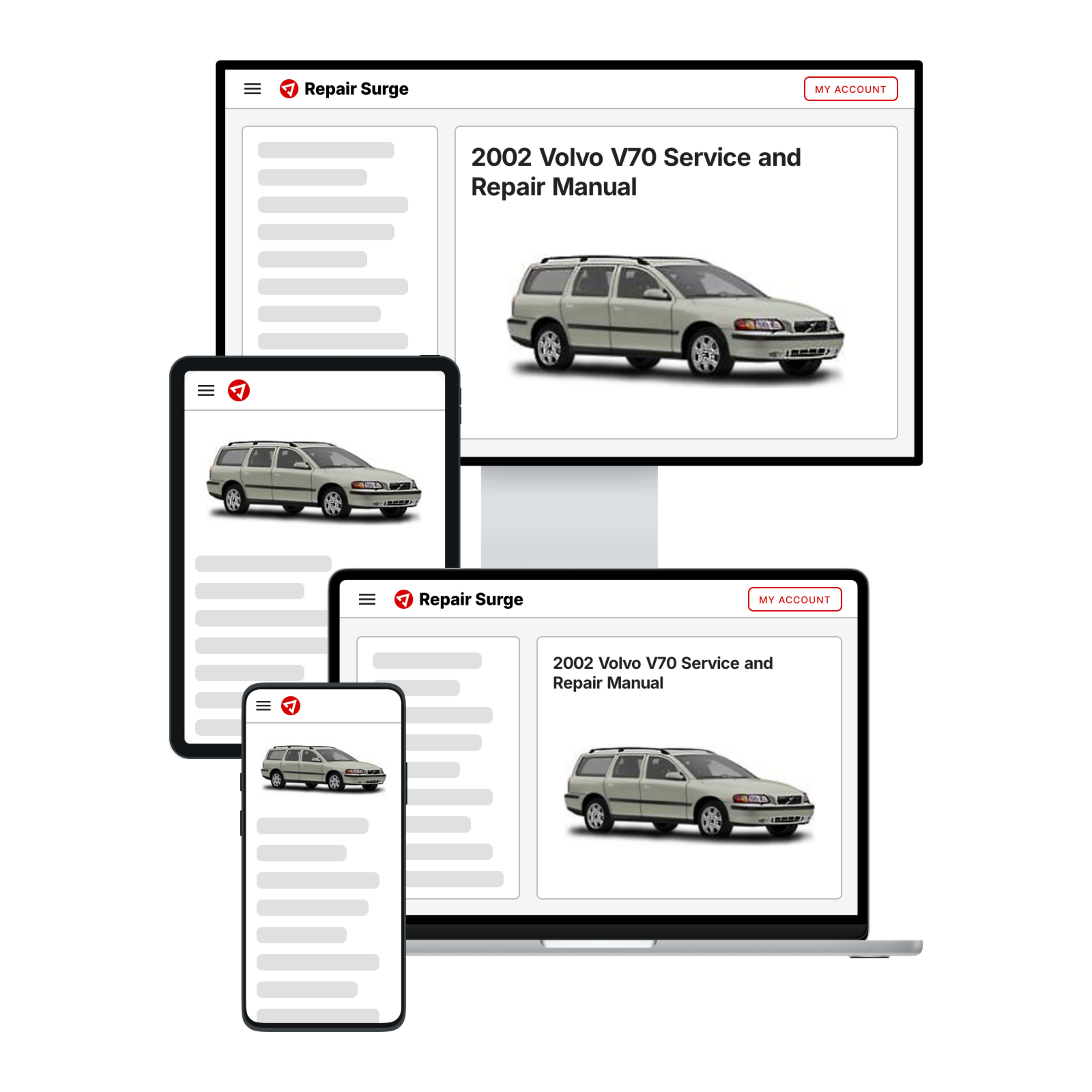 2002 Volvo V70 service and repair manual hero image