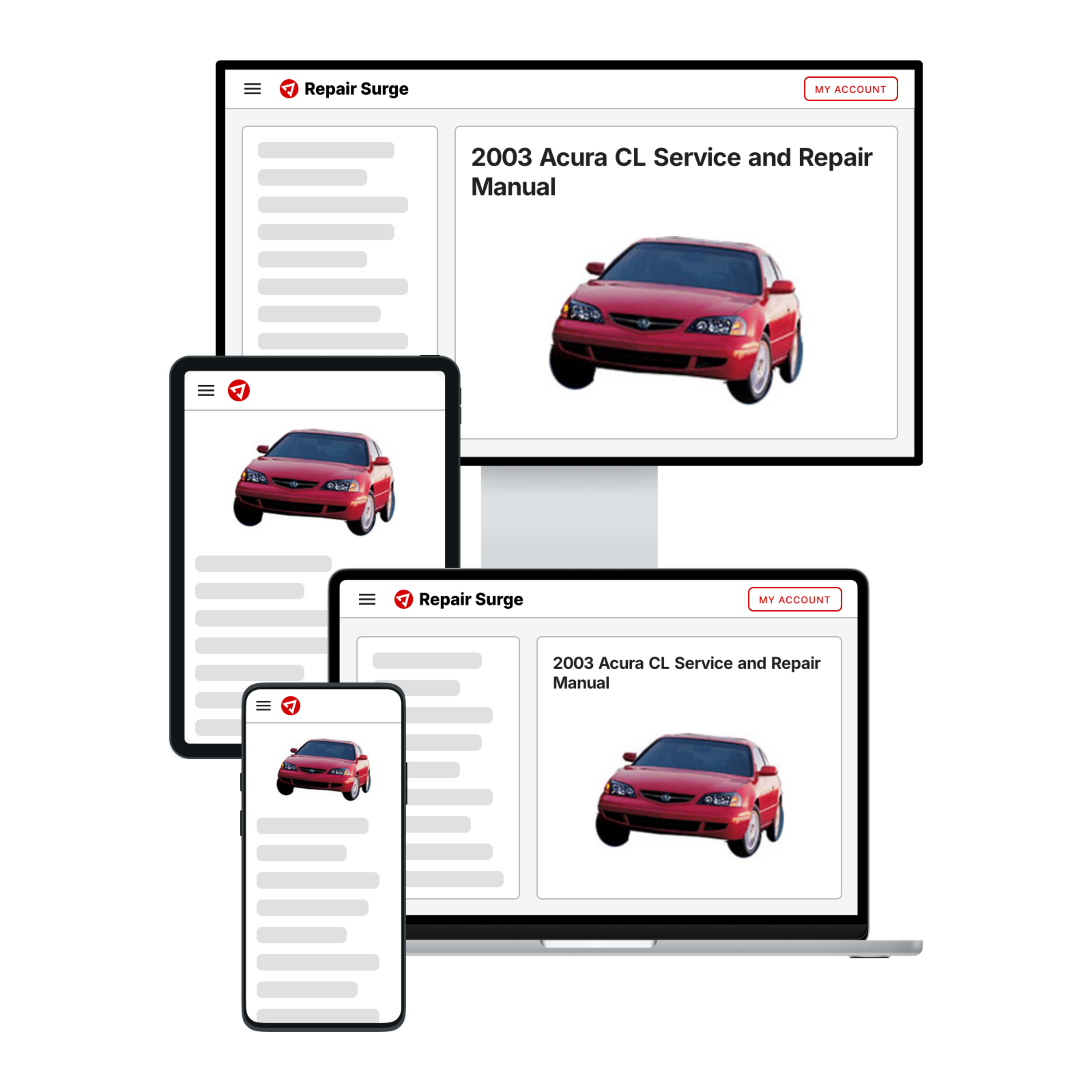 2003 Acura CL service and repair manual hero image