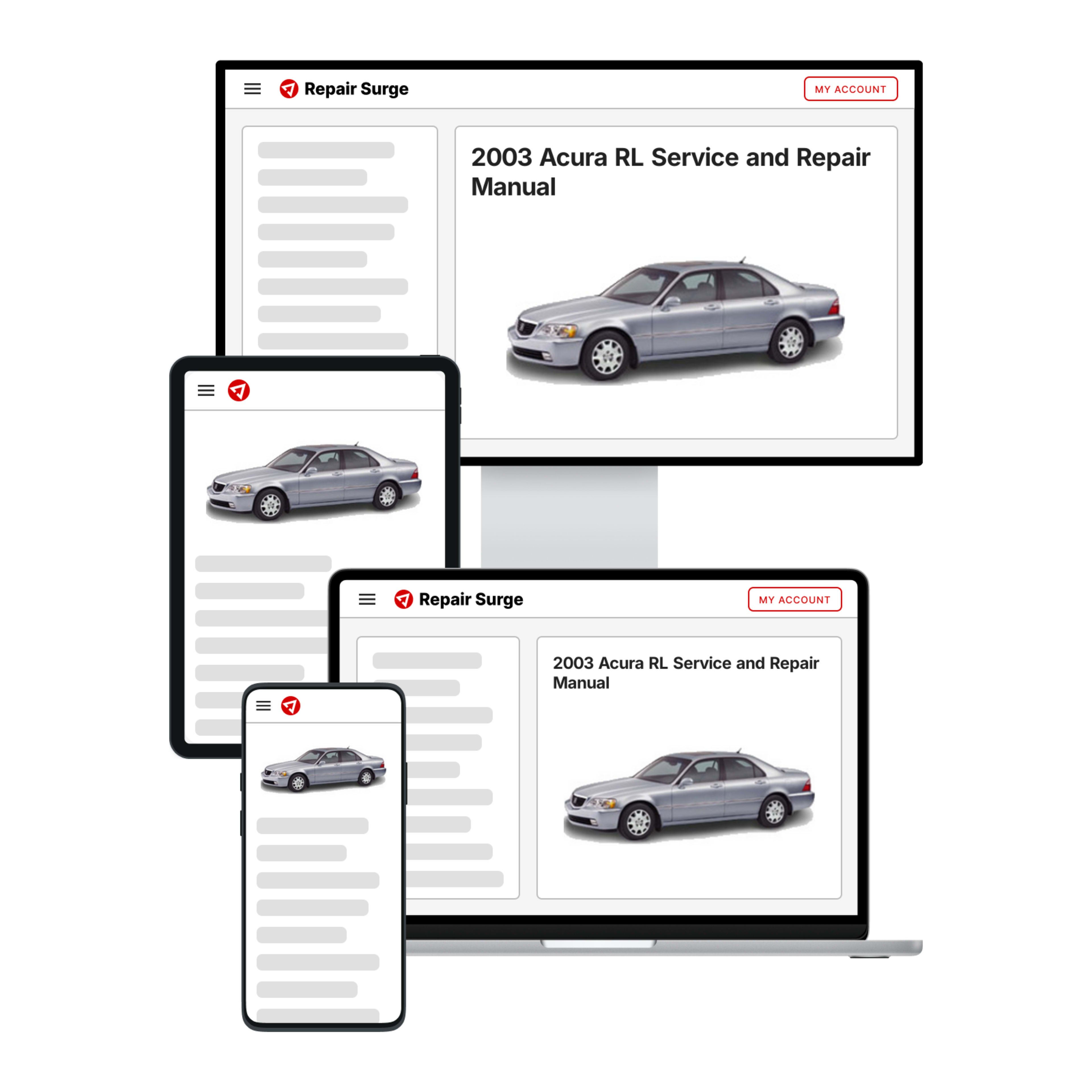 2003 Acura RL service and repair manual hero image