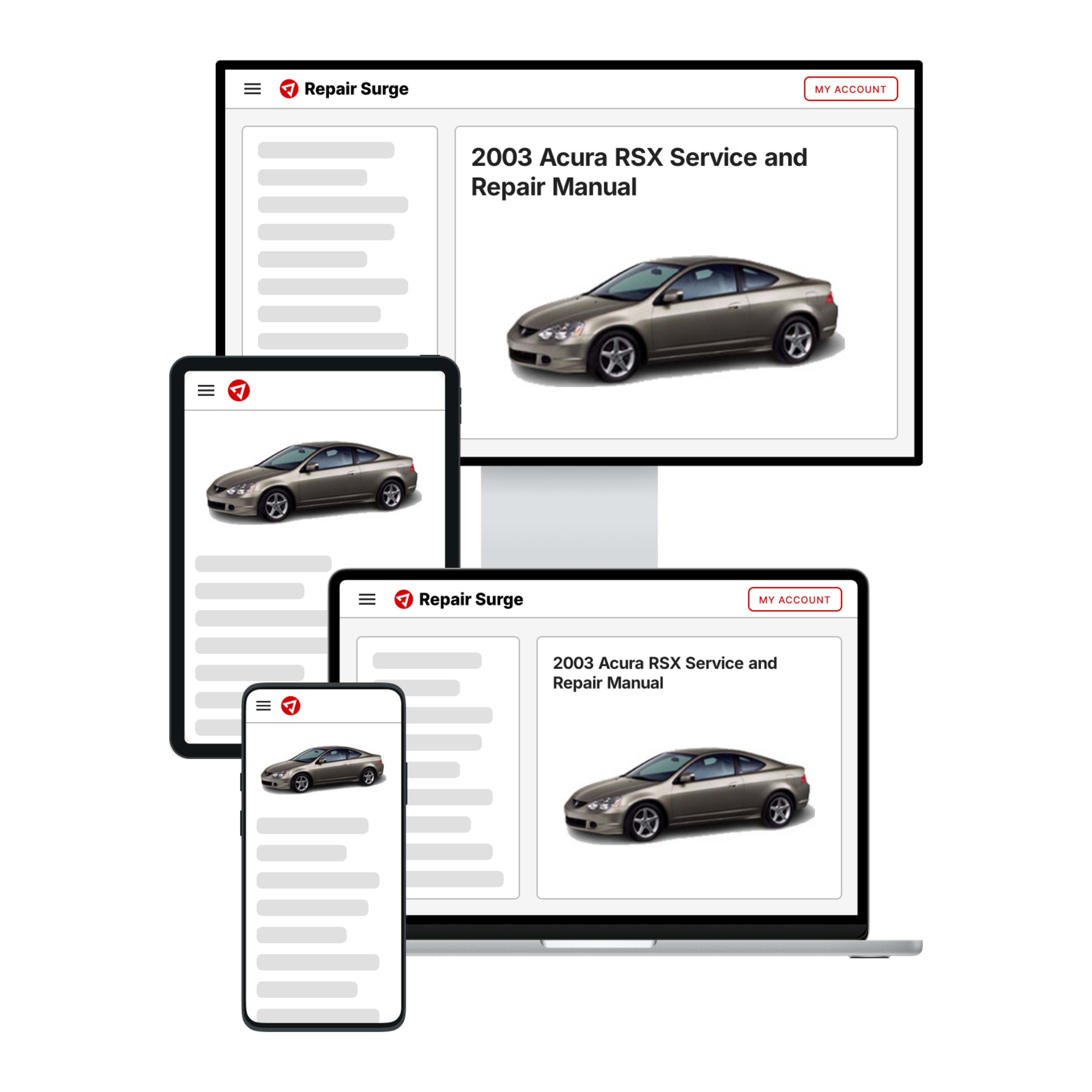 2003 Acura RSX service and repair manual hero image