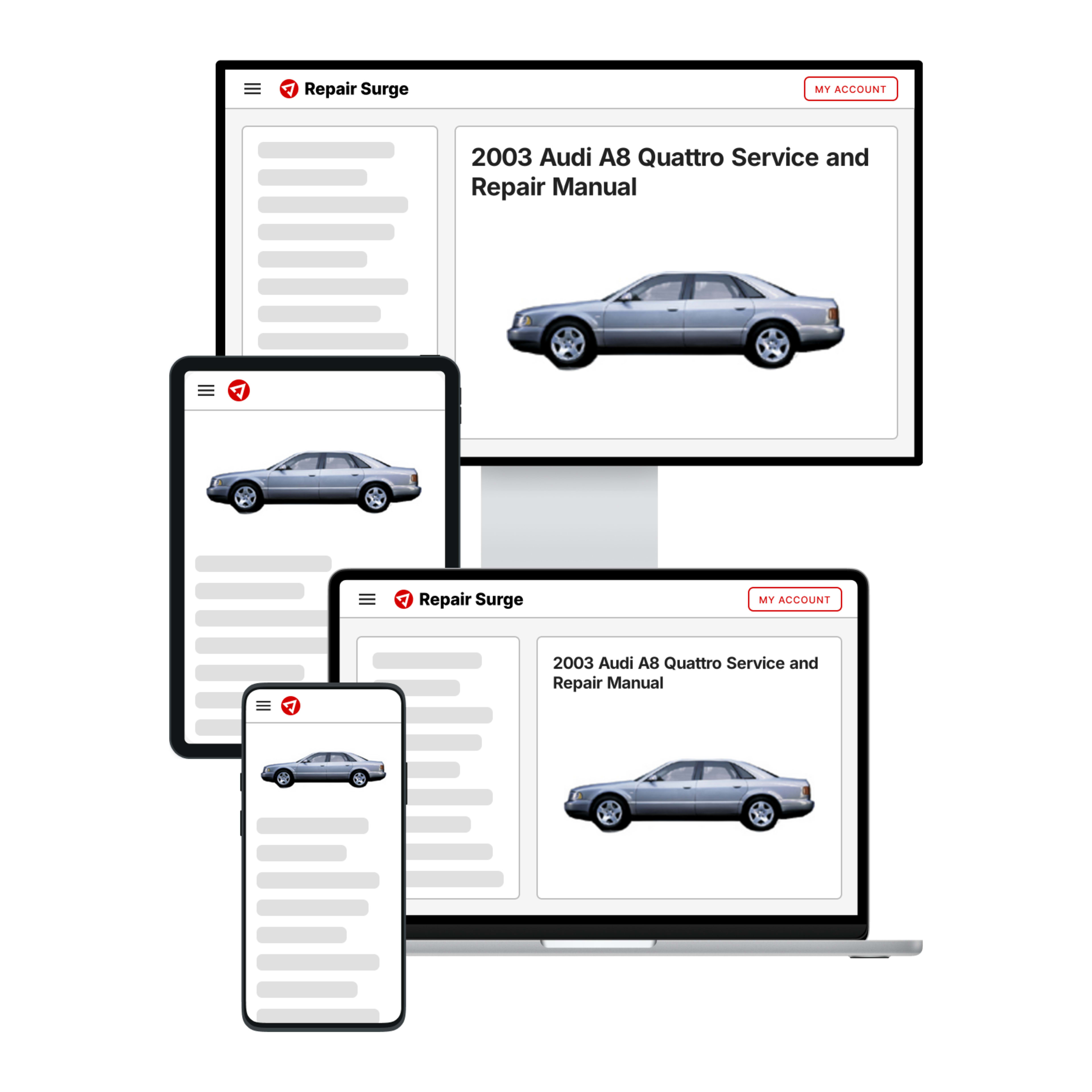2003 Audi A8 Quattro service and repair manual hero image