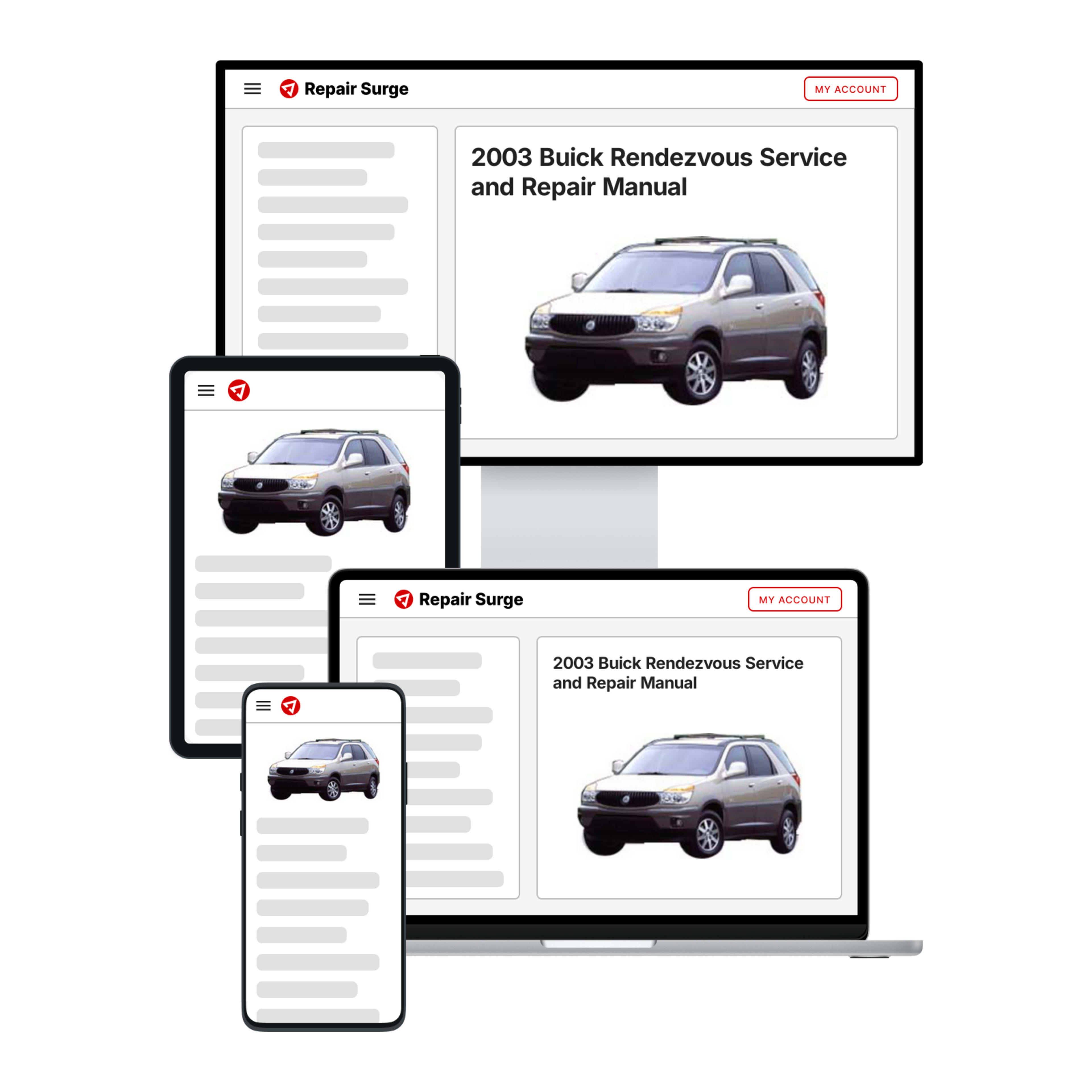 2003 Buick Rendezvous service and repair manual hero image