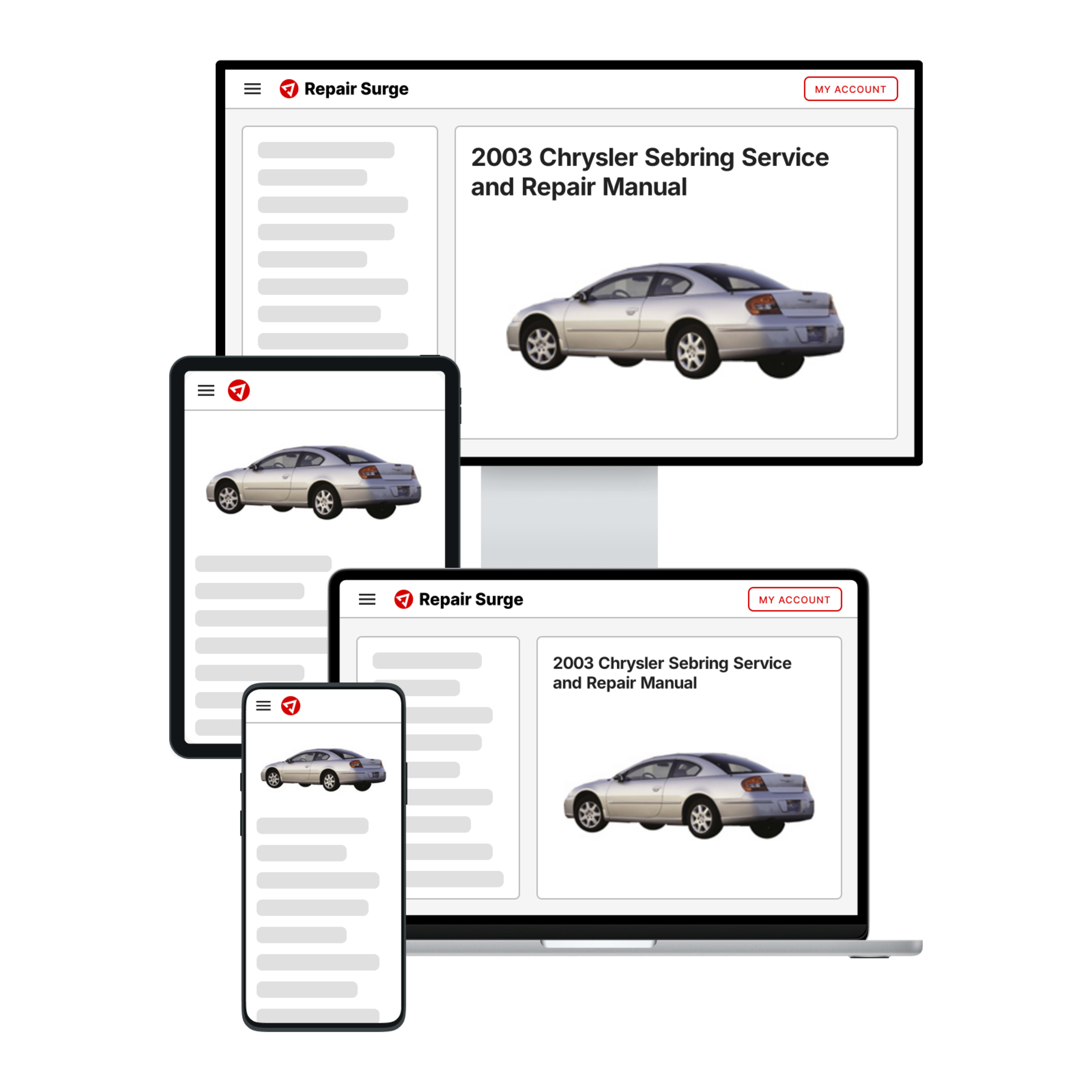 2003 Chrysler Sebring service and repair manual hero image