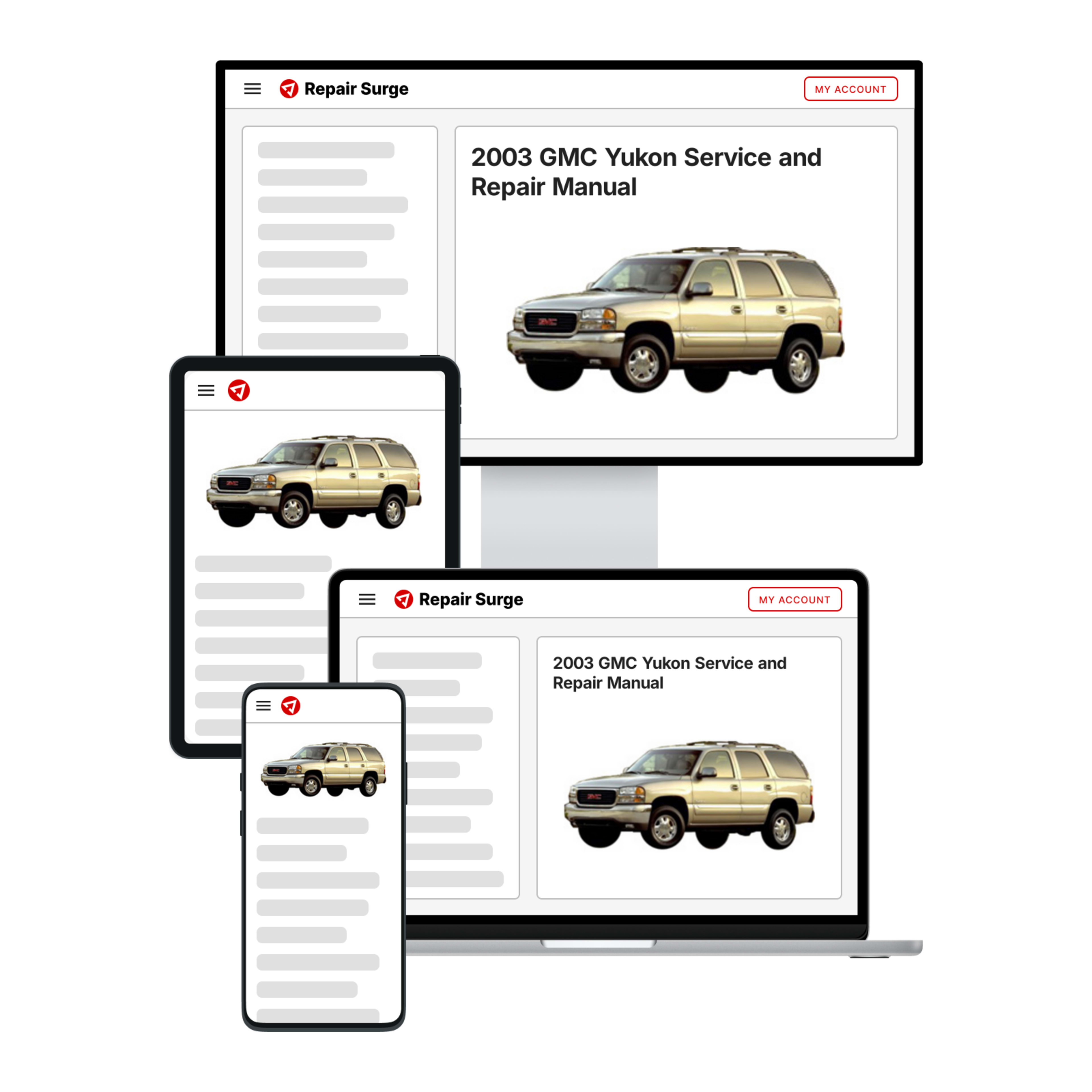 2003 GMC Yukon service and repair manual hero image