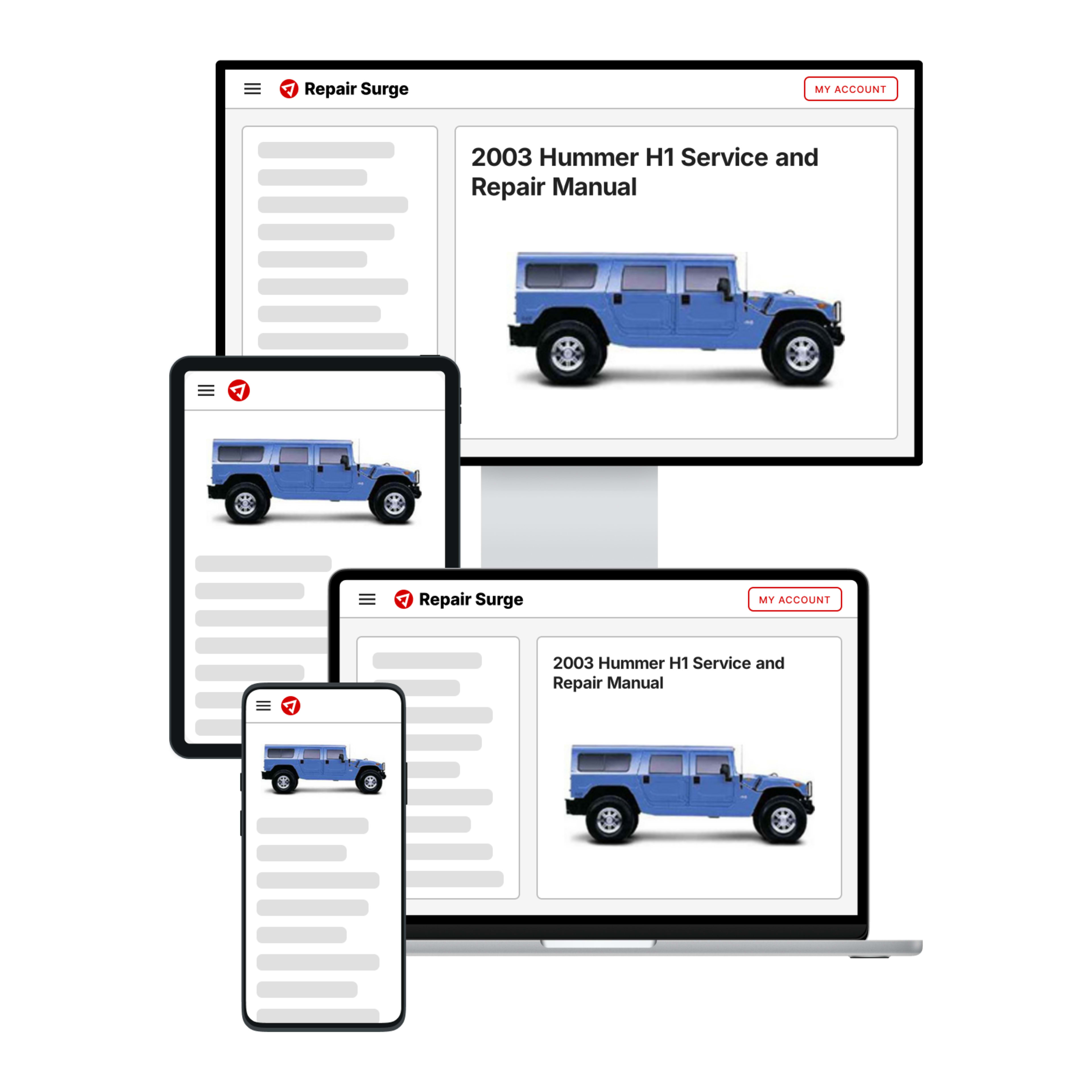 2003 Hummer H1 service and repair manual hero image