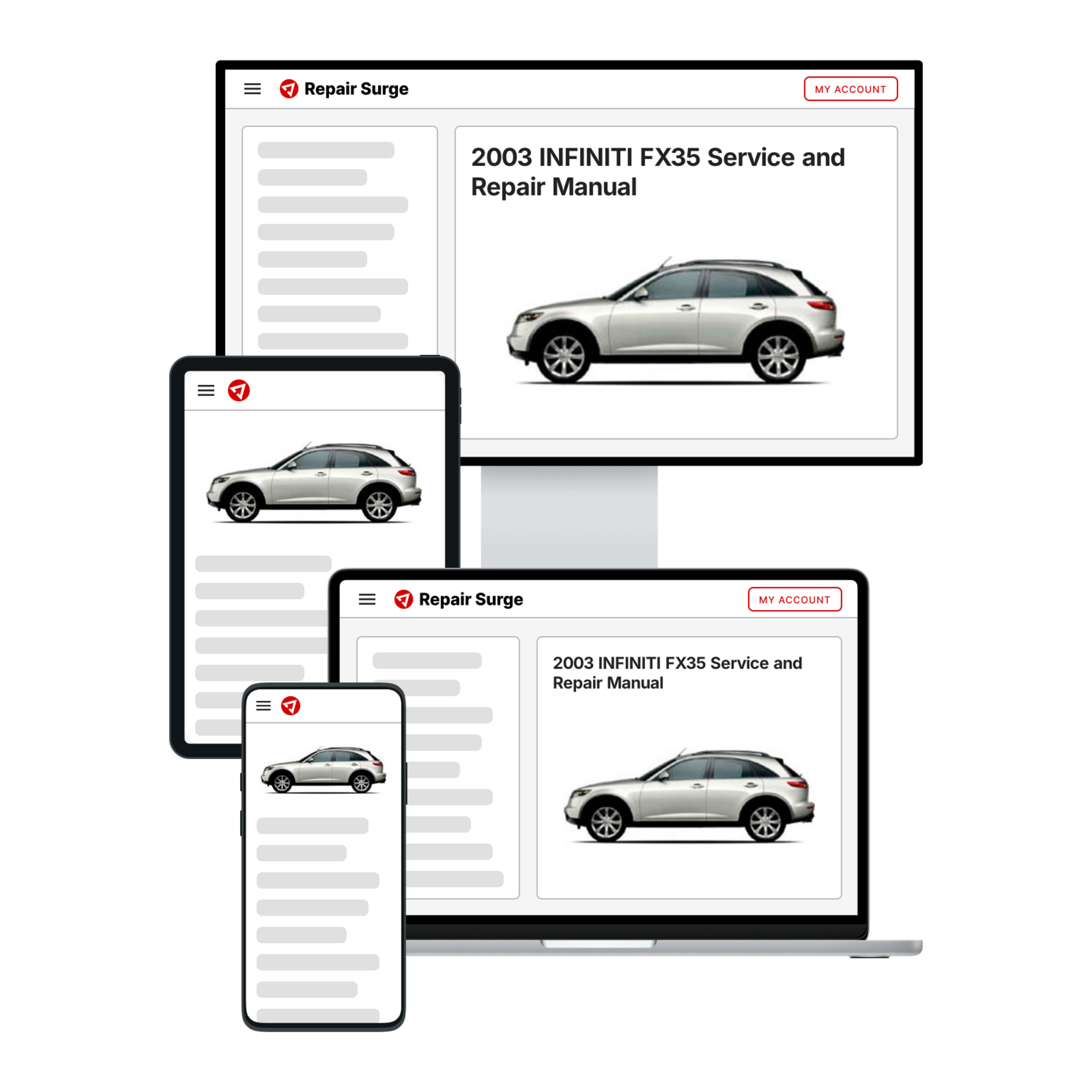 2003 INFINITI FX35 service and repair manual hero image