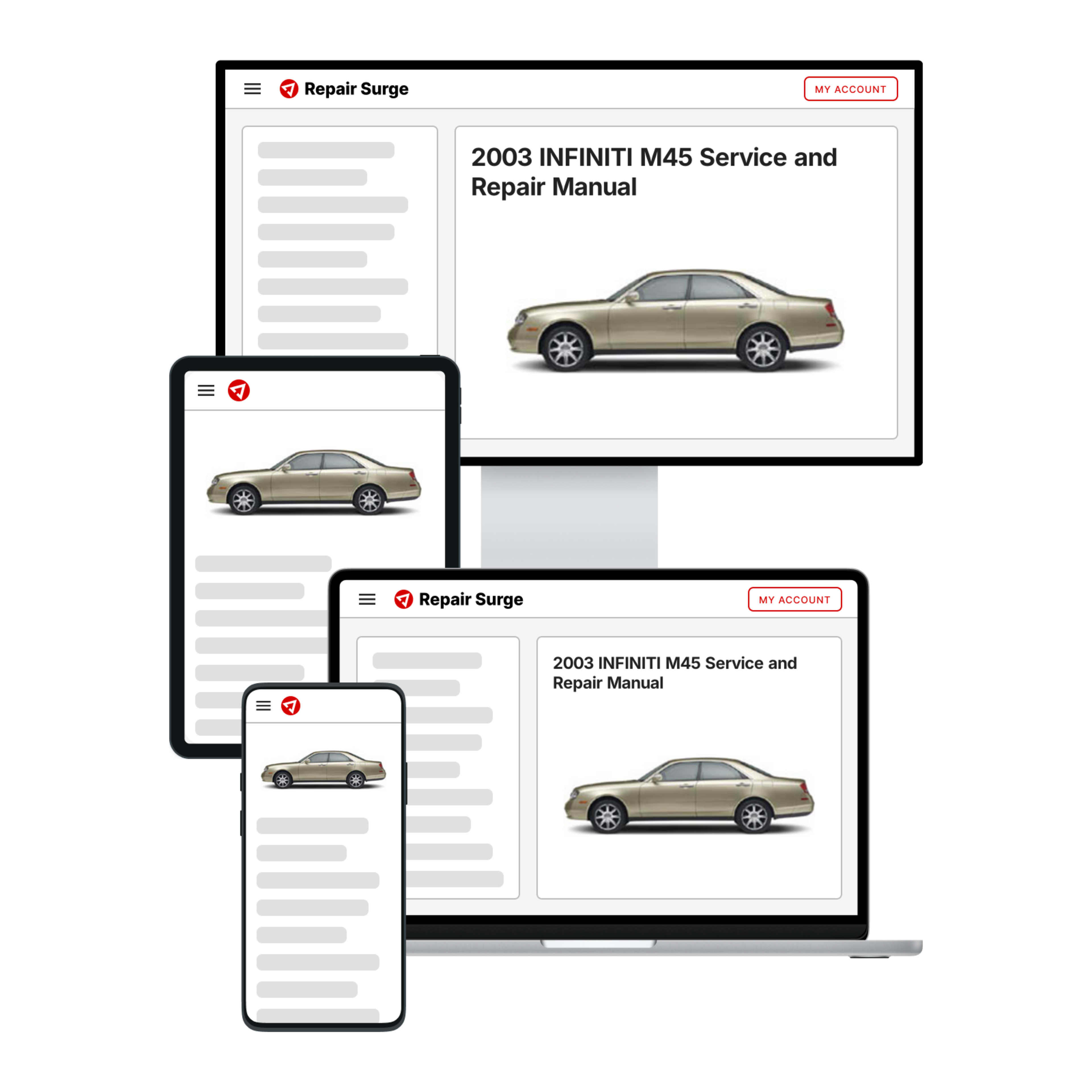 2003 INFINITI M45 service and repair manual hero image