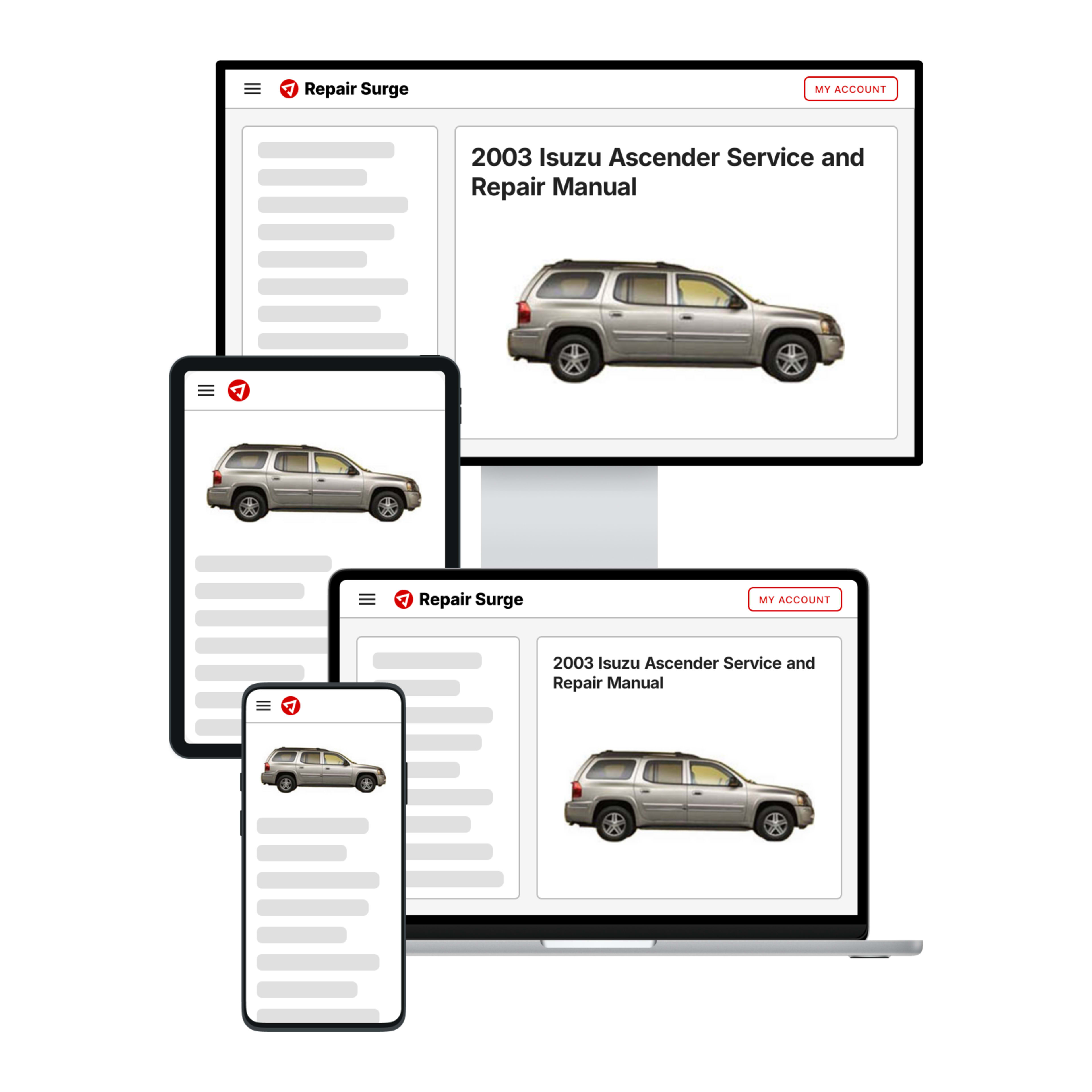 2003 Isuzu Ascender service and repair manual hero image