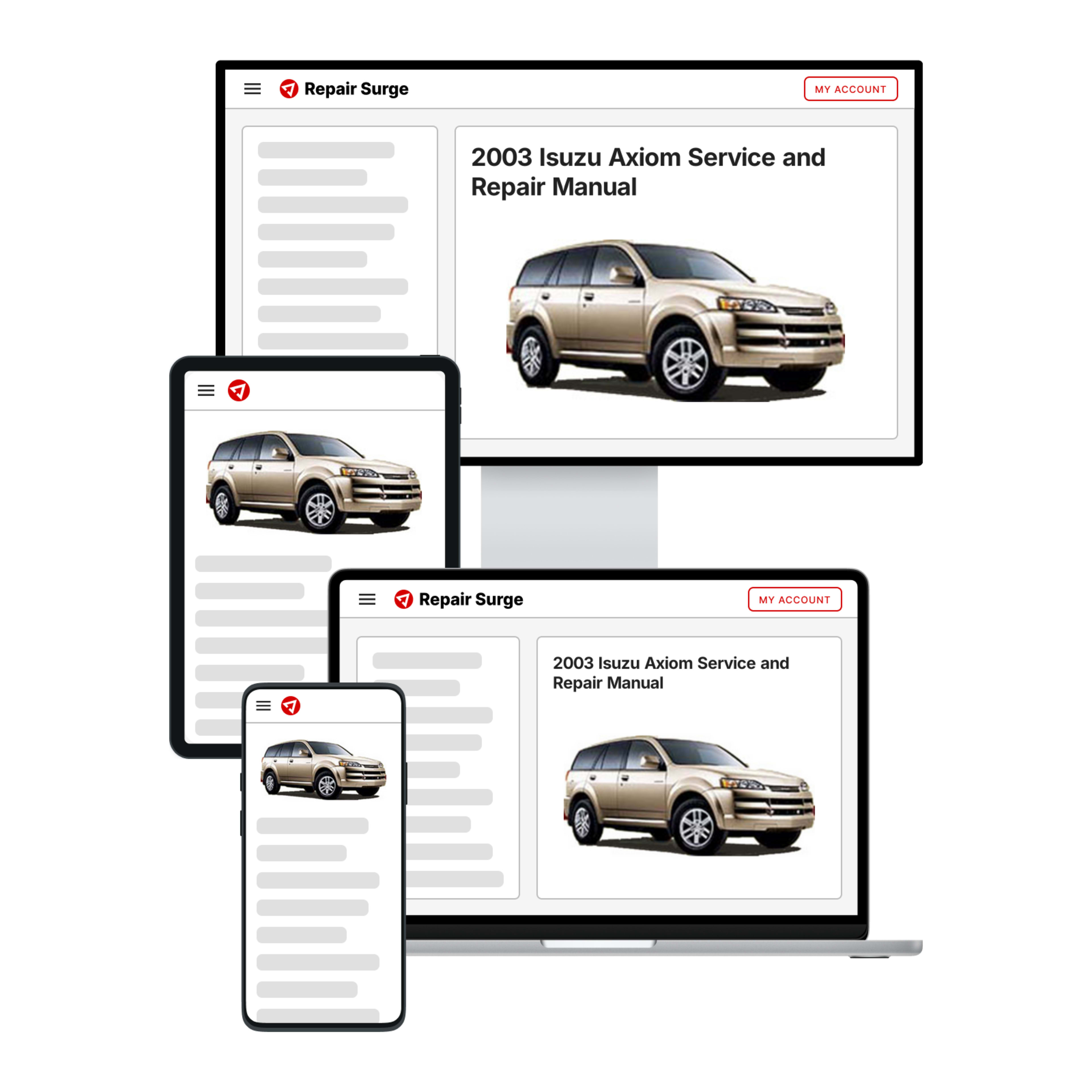 2003 Isuzu Axiom service and repair manual hero image