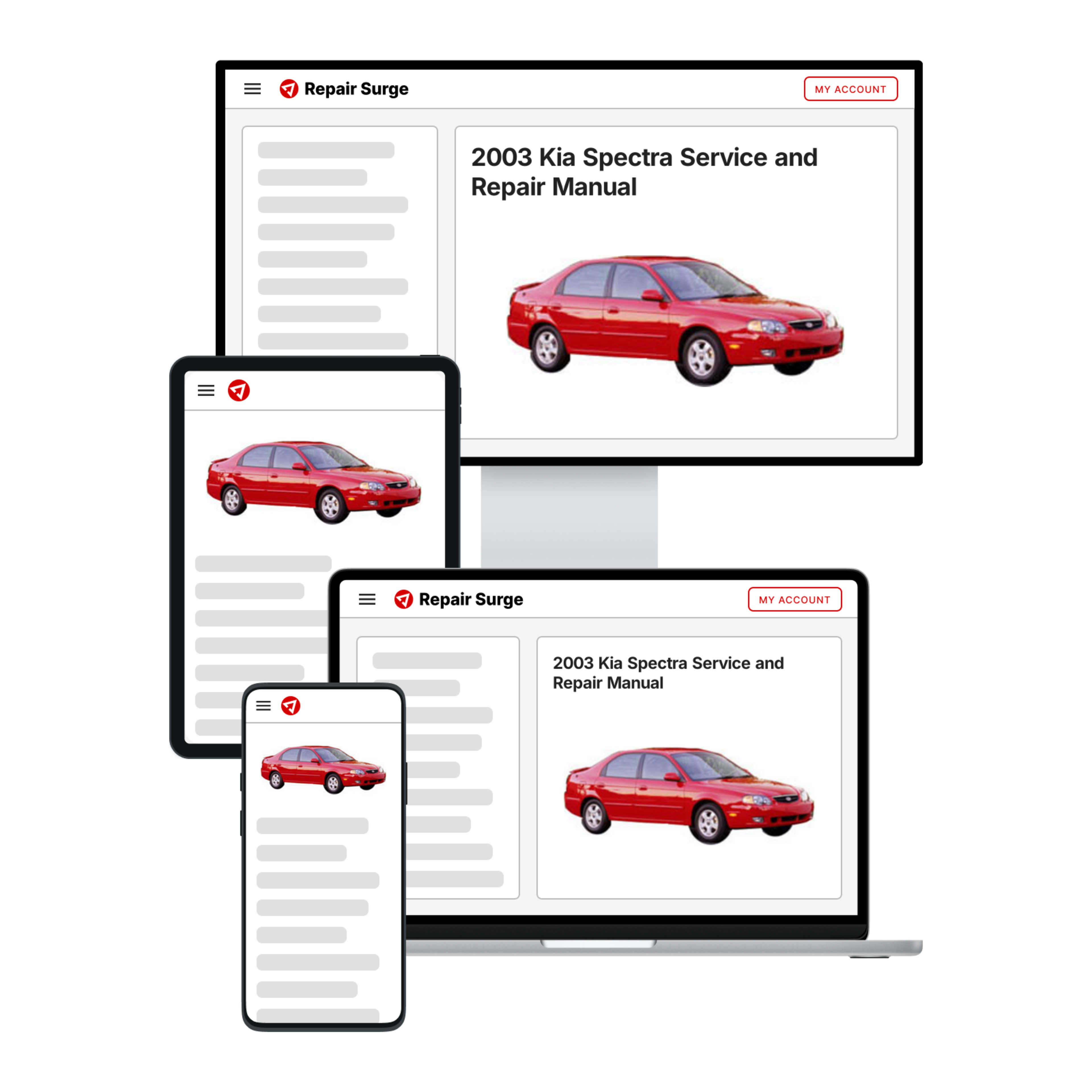 2003 Kia Spectra service and repair manual hero image