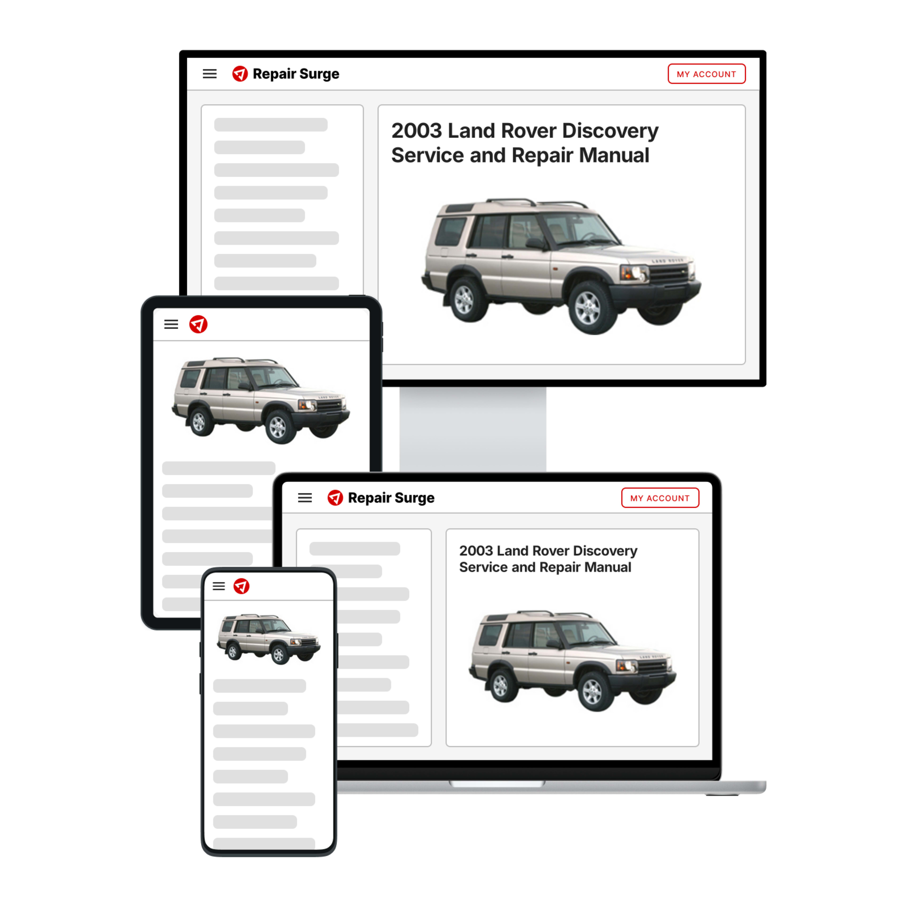 2003 Land Rover Discovery service and repair manual hero image