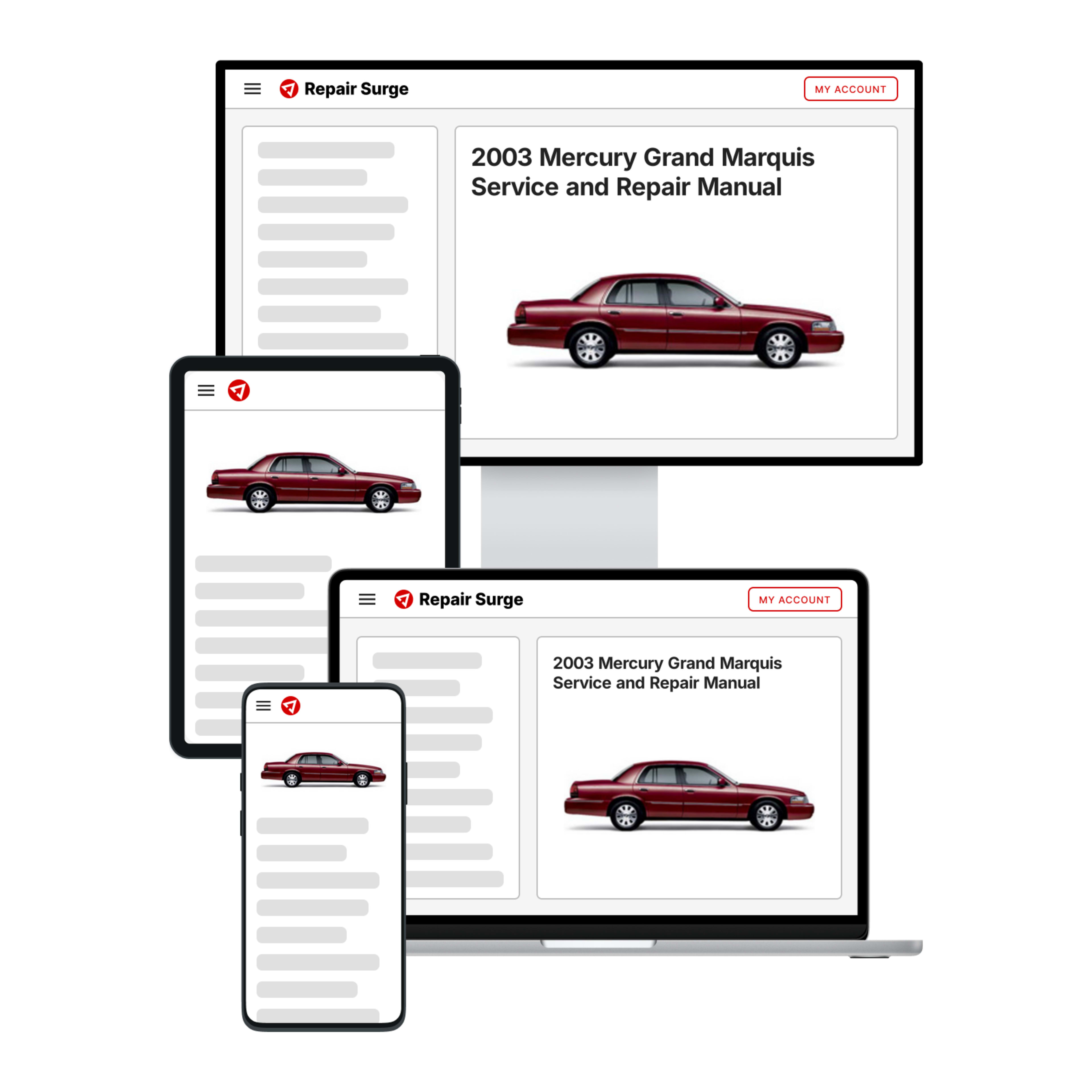 2003 Mercury Grand Marquis service and repair manual hero image
