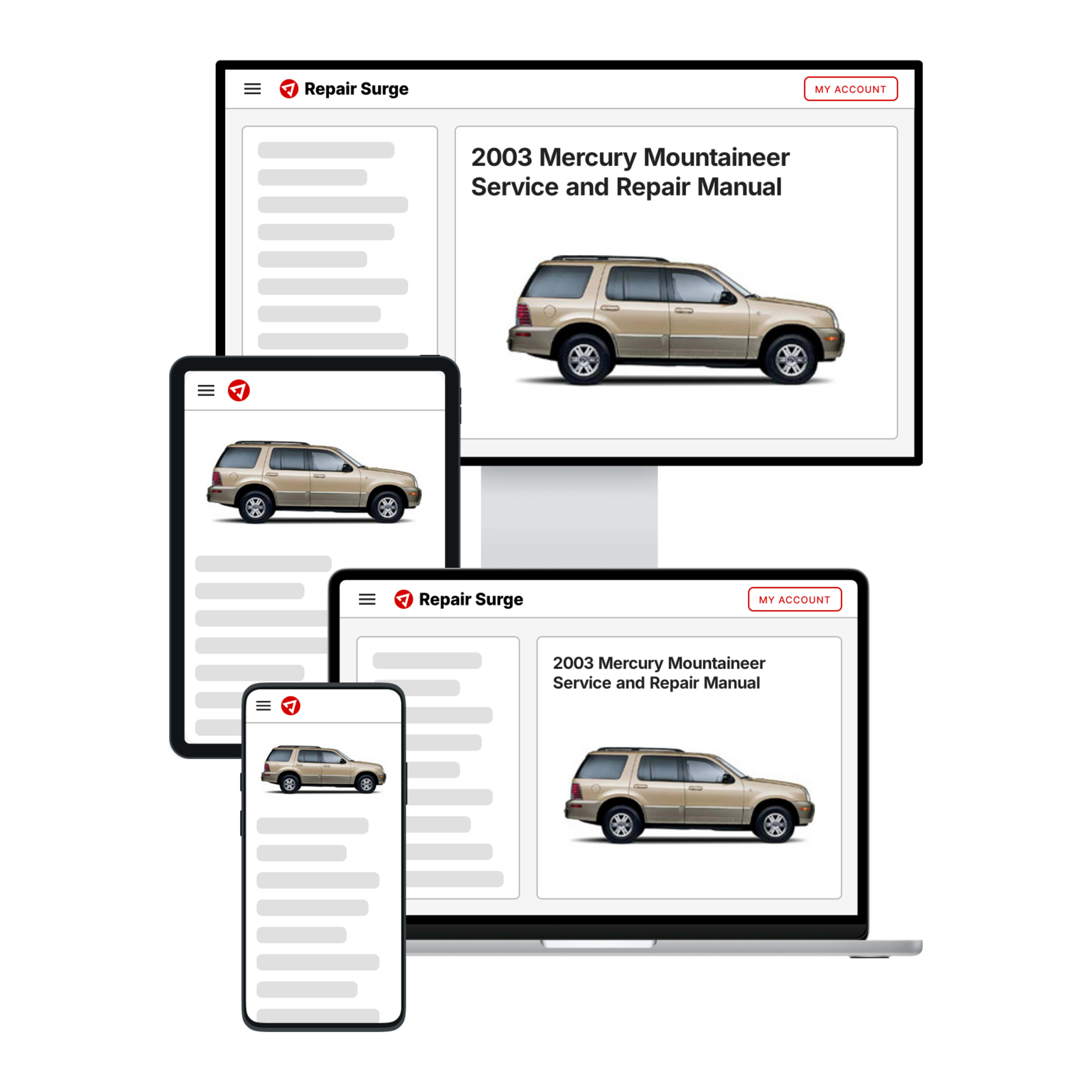 2003 Mercury Mountaineer service and repair manual hero image
