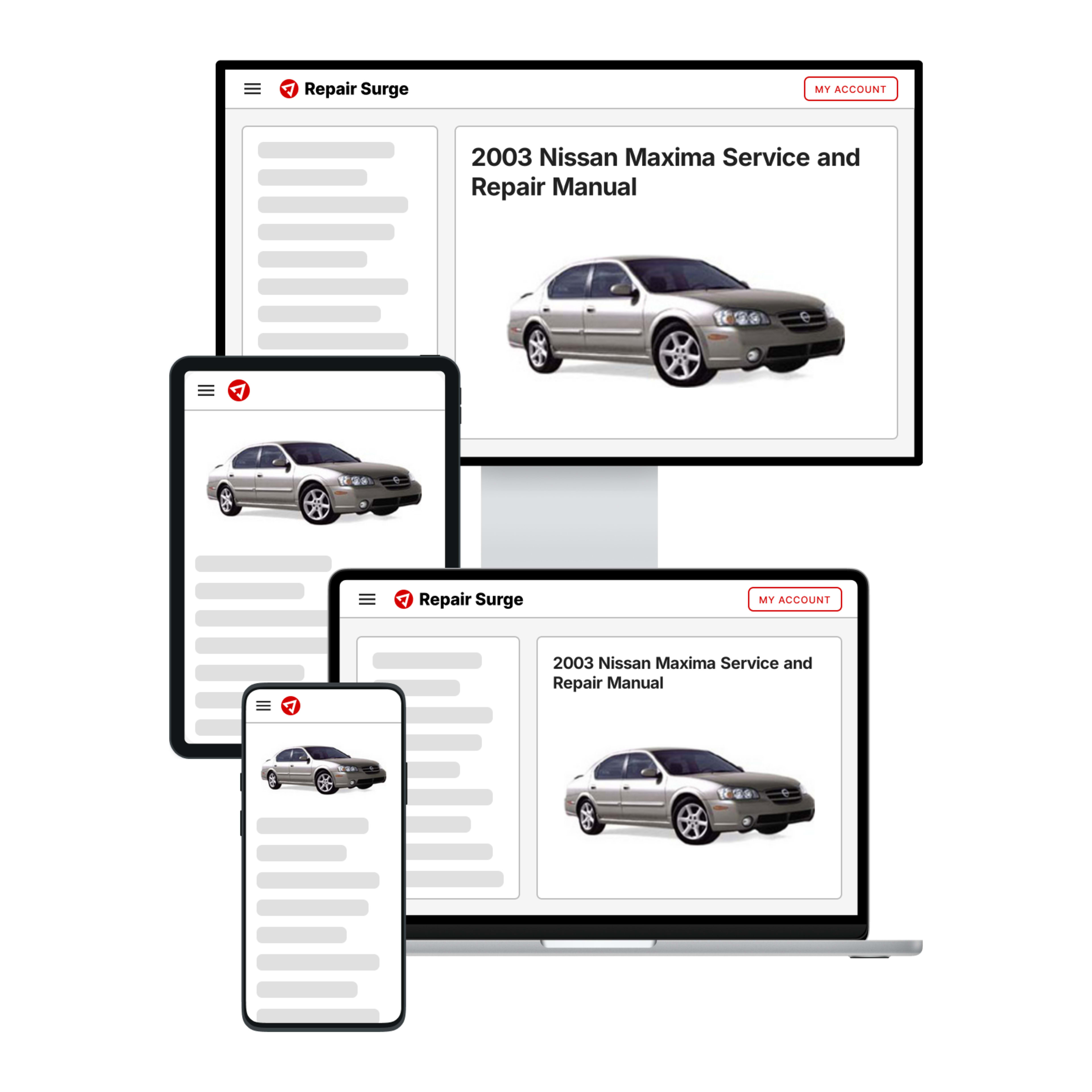 2003 Nissan Maxima service and repair manual hero image