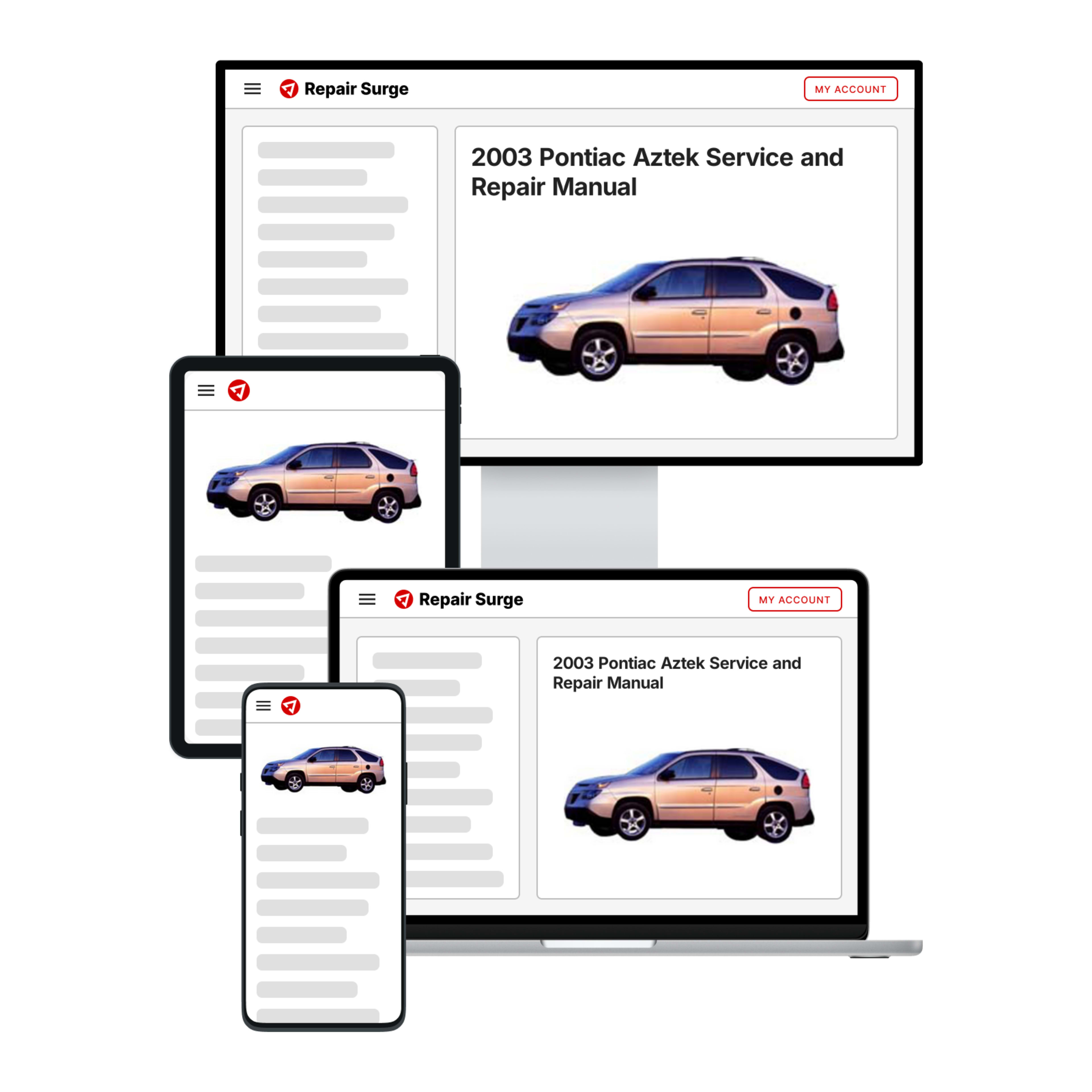 2003 Pontiac Aztek service and repair manual hero image