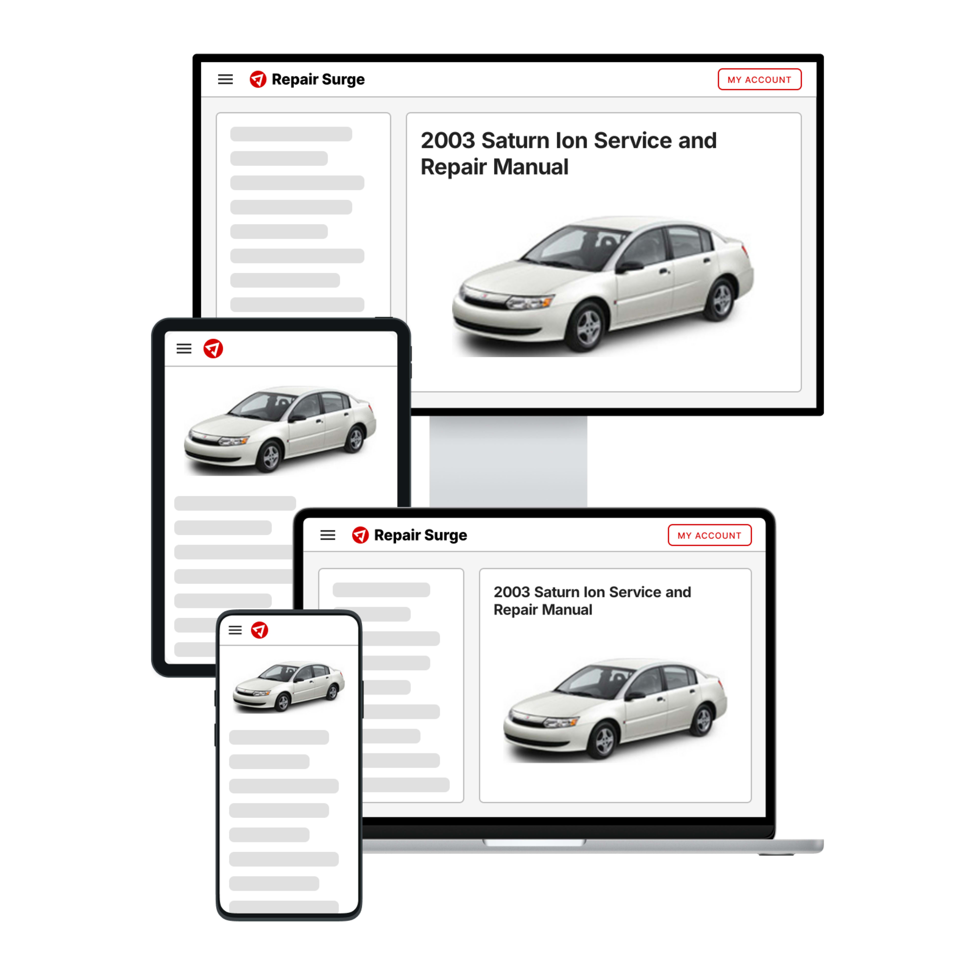 2003 Saturn Ion service and repair manual hero image
