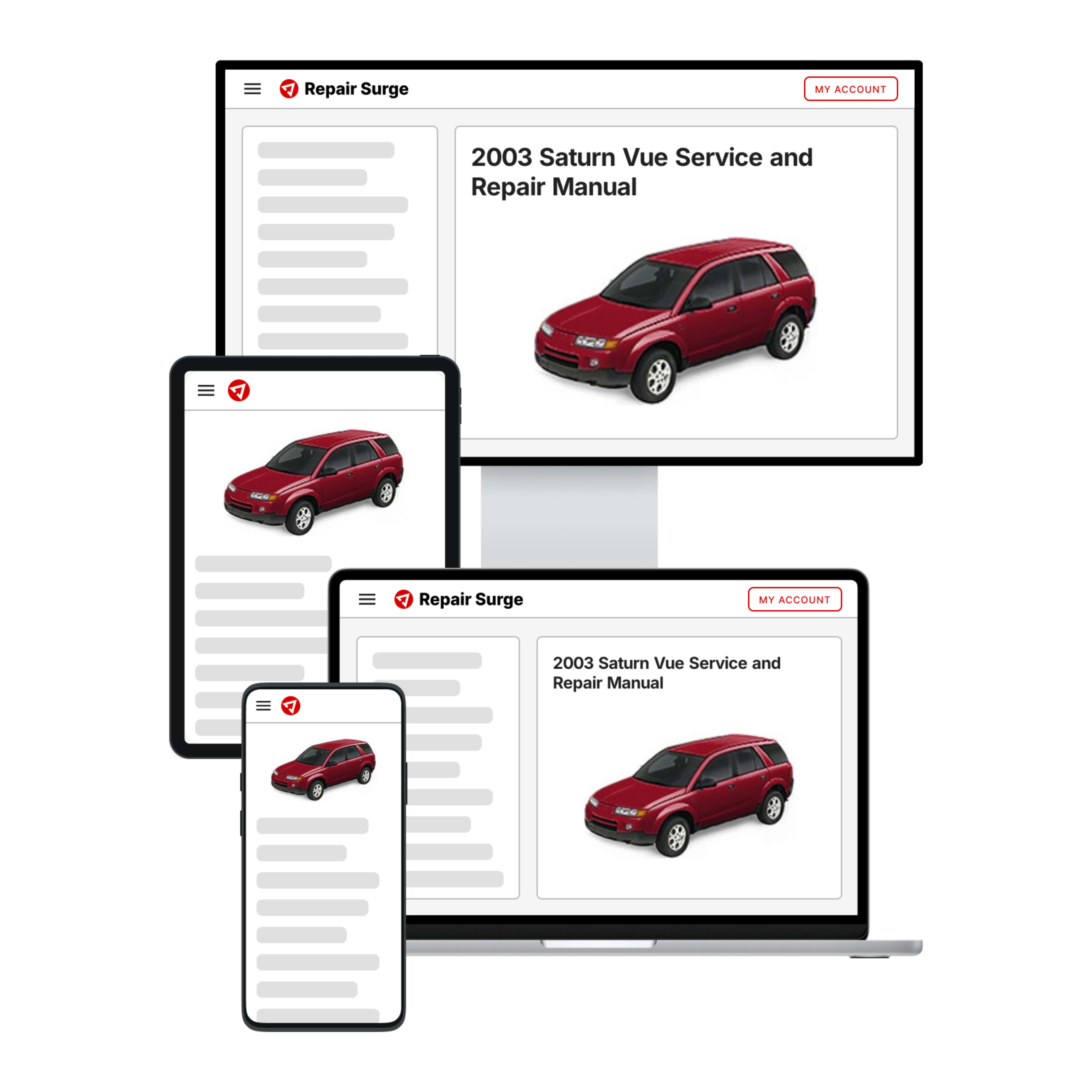 2003 Saturn Vue service and repair manual hero image