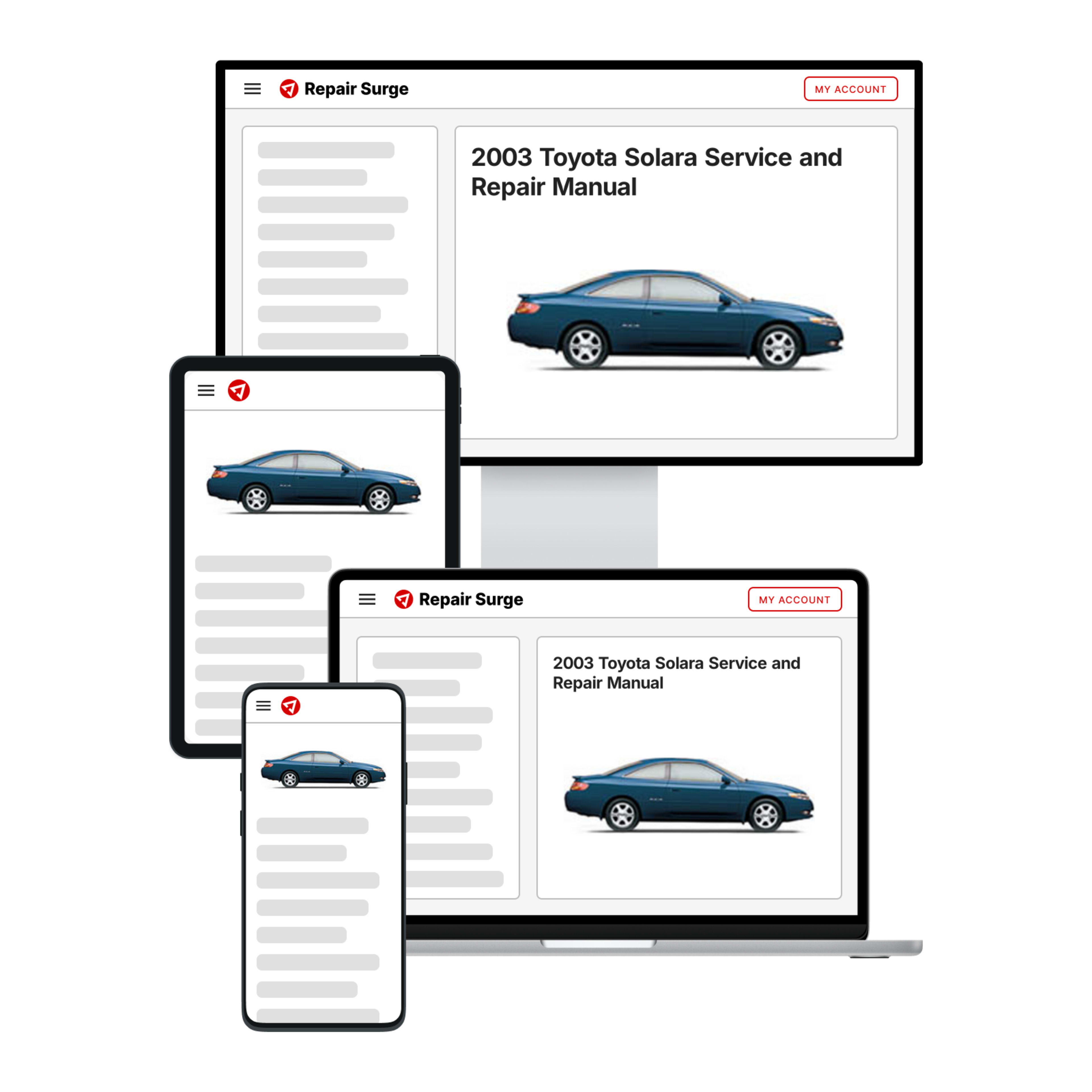 2003 Toyota Solara service and repair manual hero image
