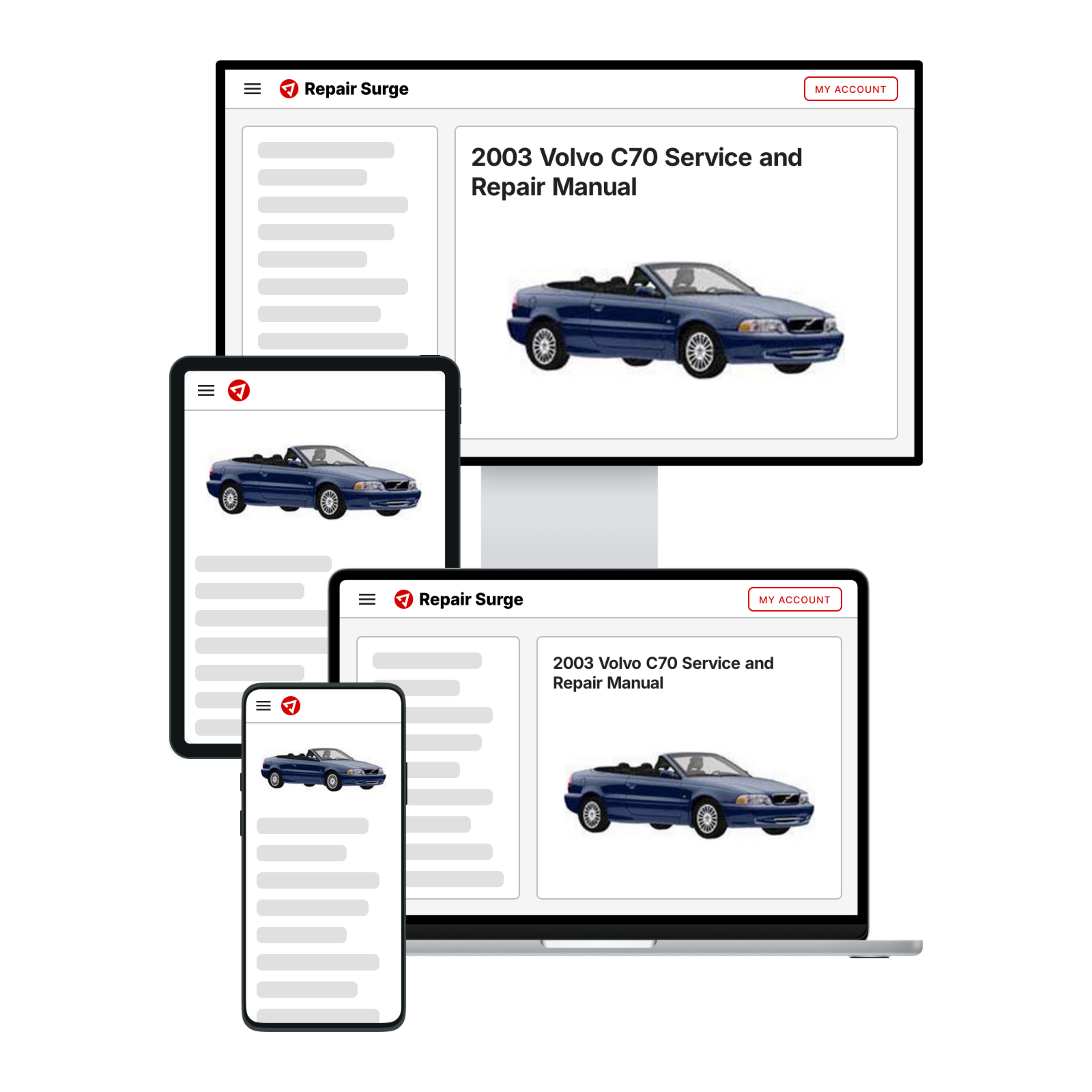 2003 Volvo C70 service and repair manual hero image