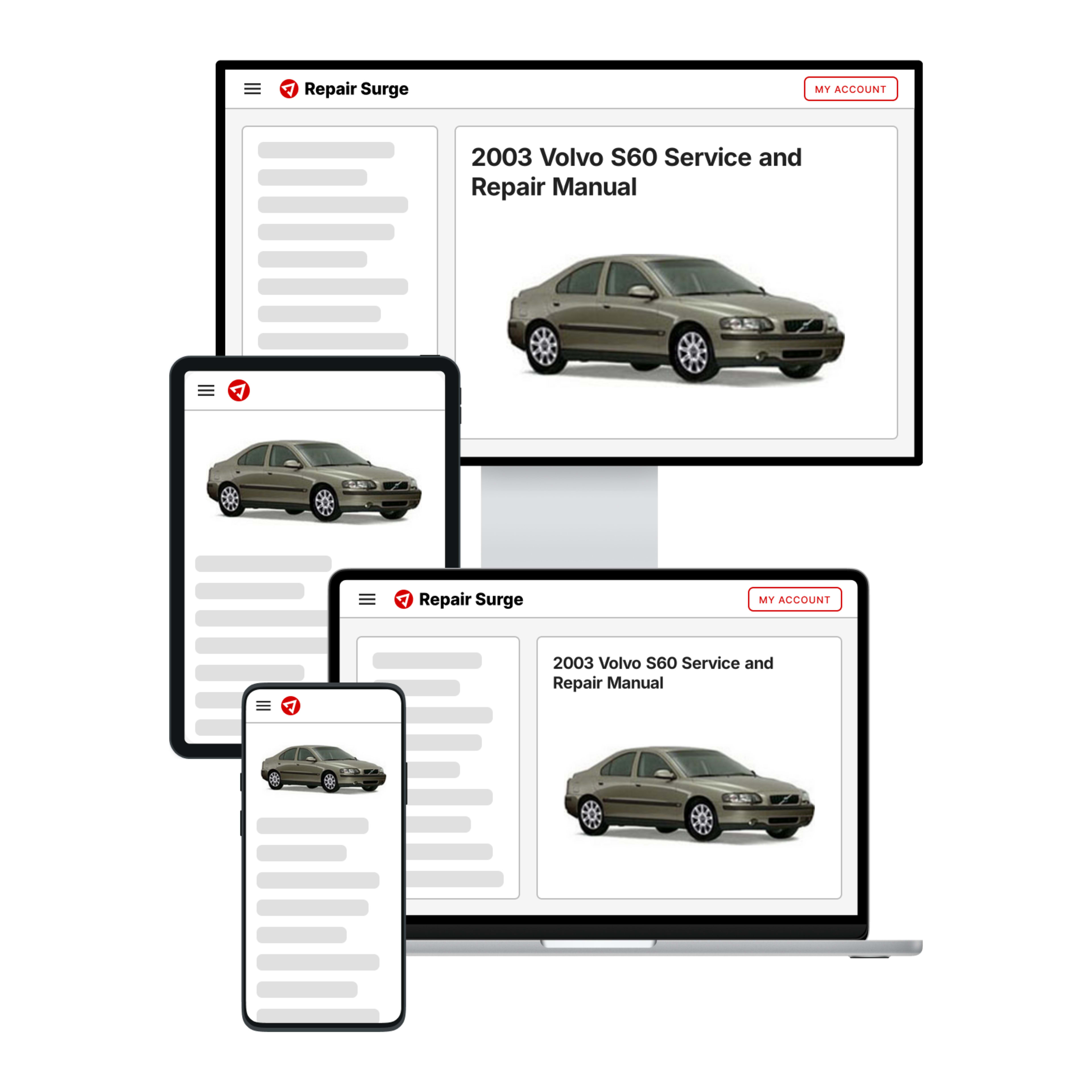 2003 Volvo S60 service and repair manual hero image