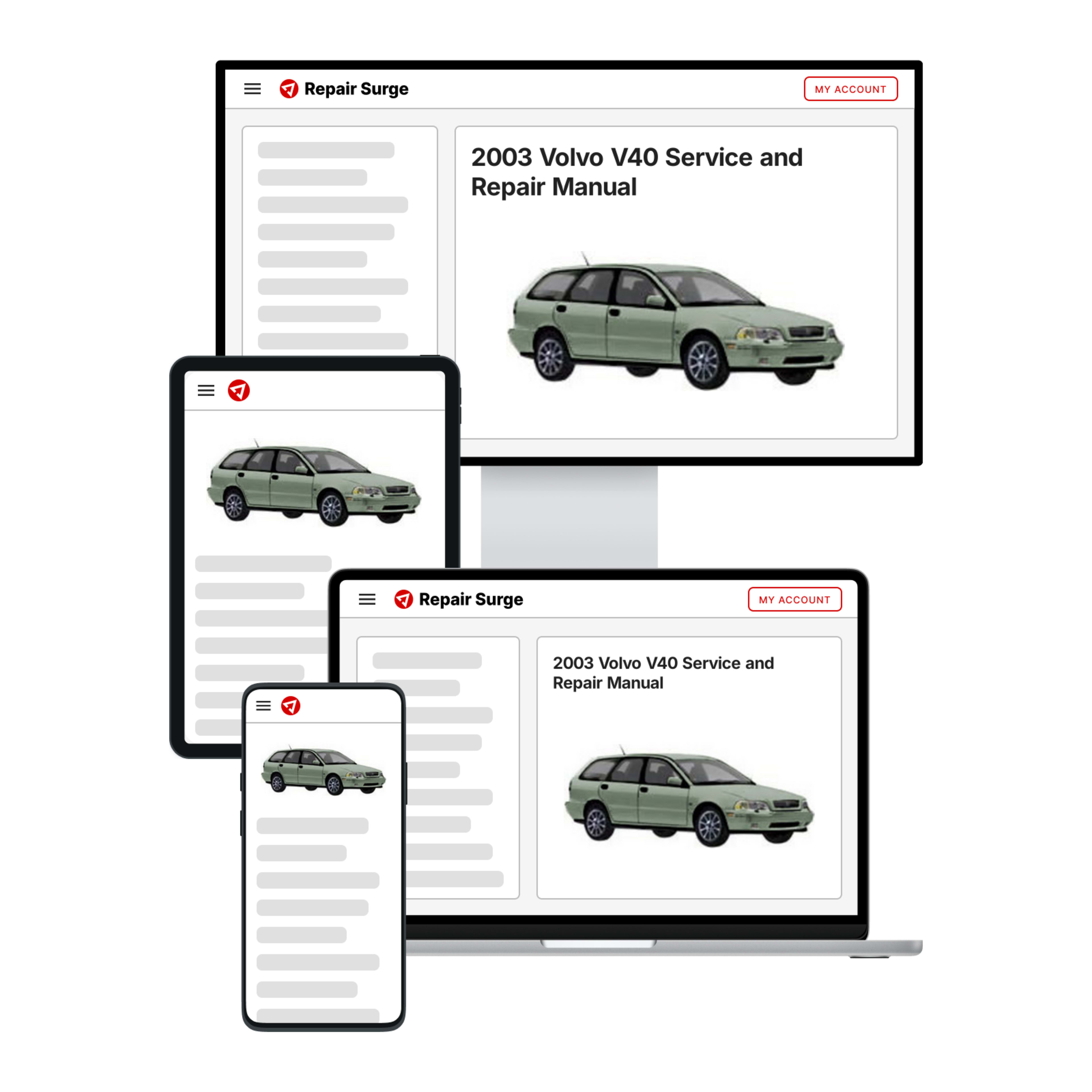 2003 Volvo V40 service and repair manual hero image