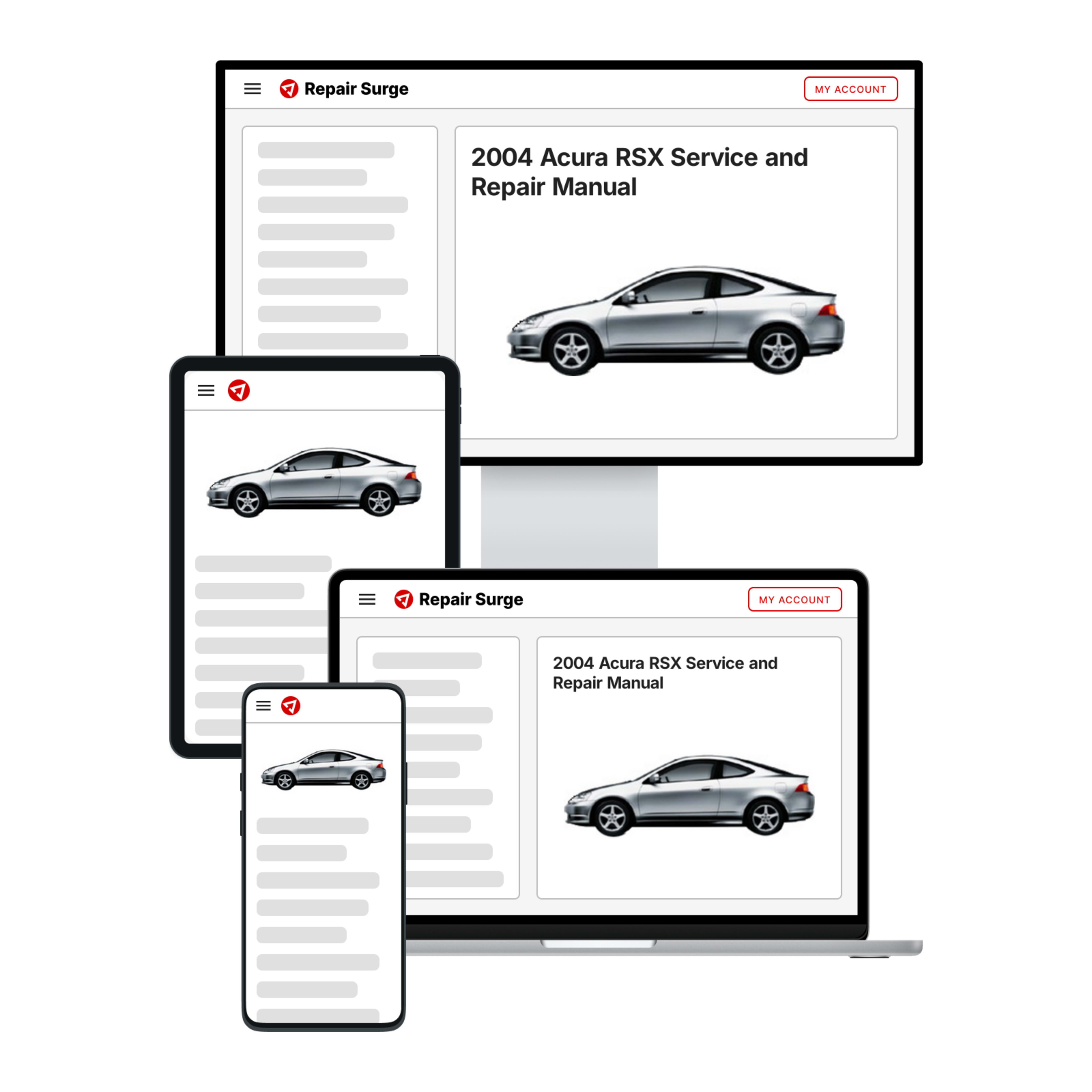 2004 Acura RSX service and repair manual hero image
