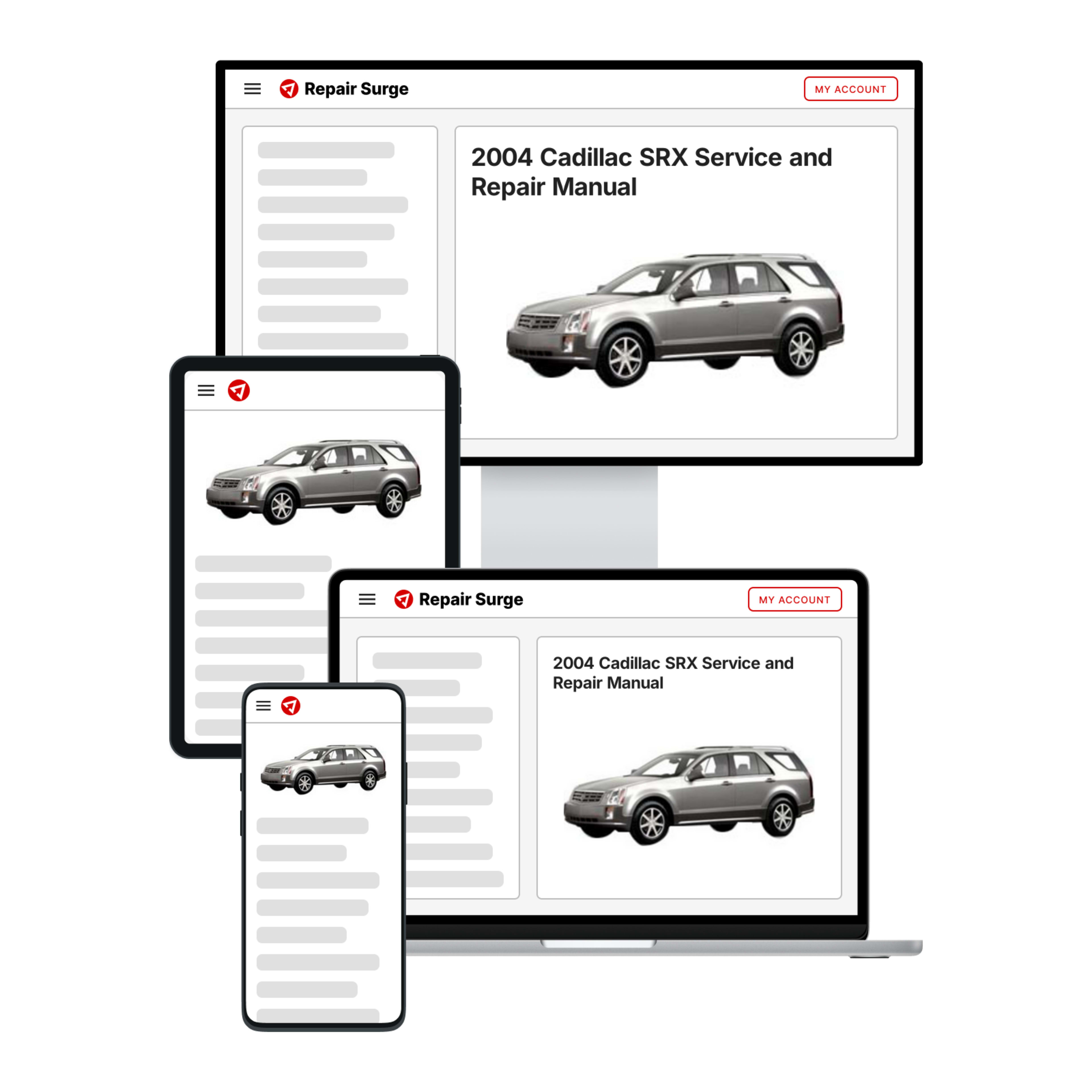 2004 Cadillac SRX service and repair manual hero image