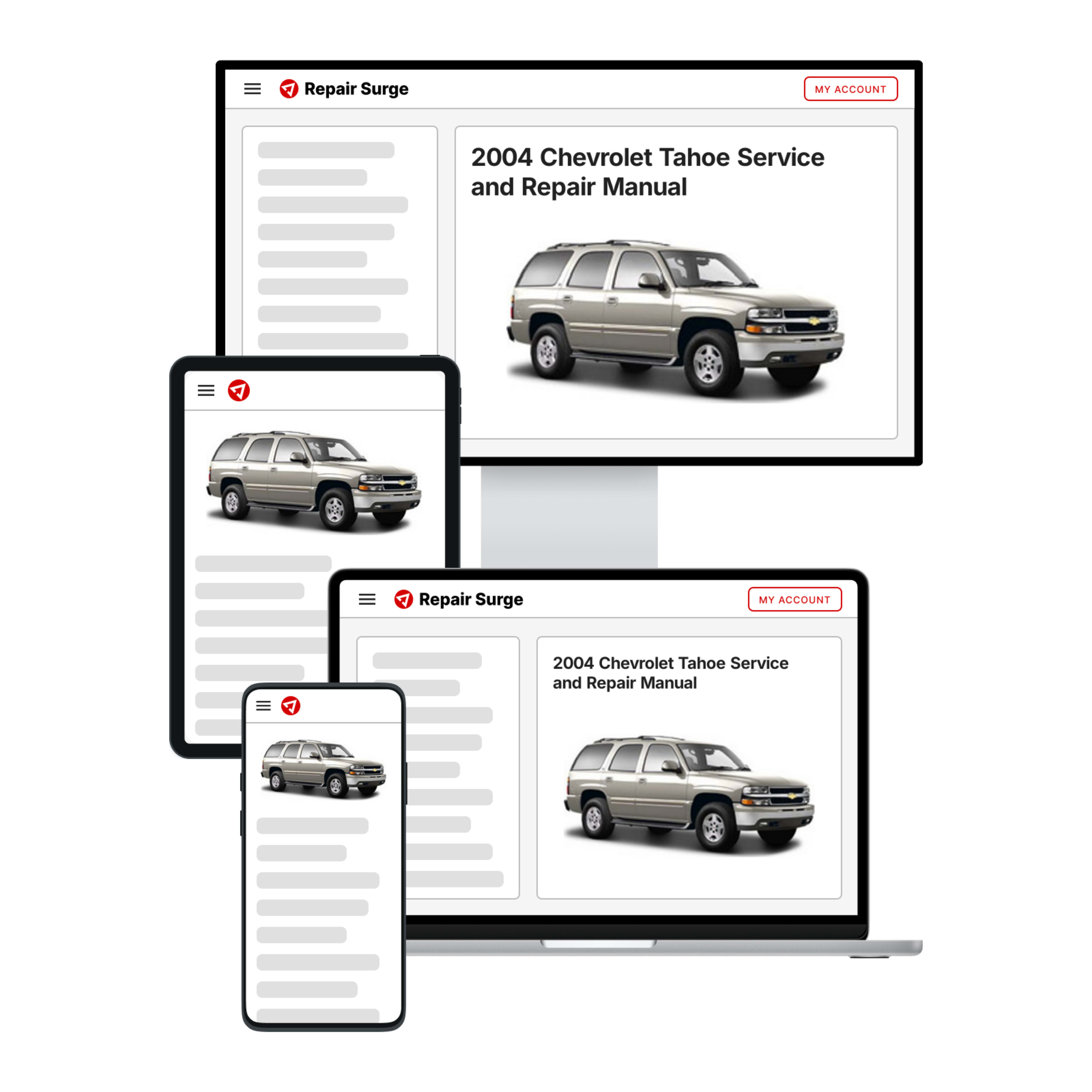 2004 Chevrolet Tahoe service and repair manual hero image