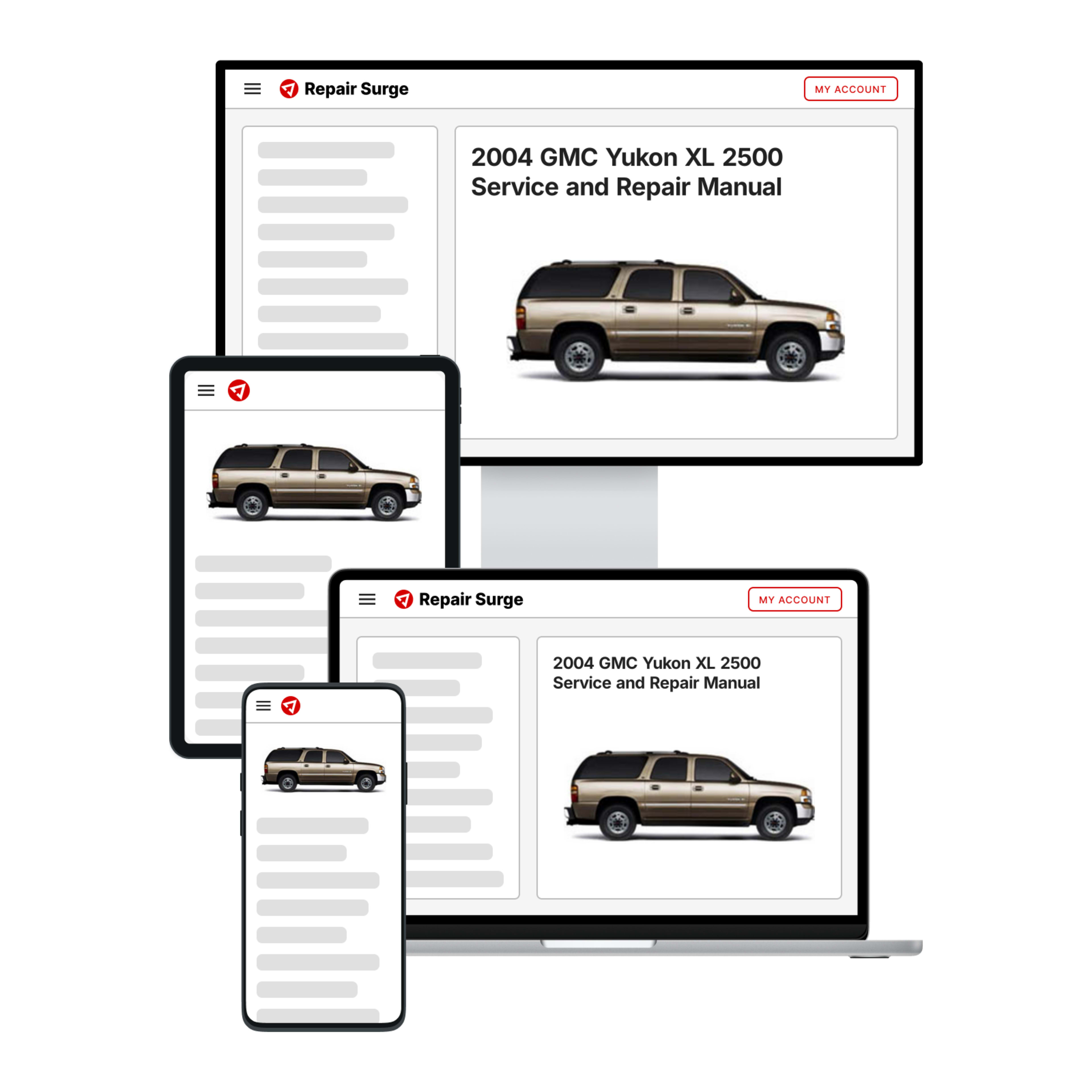 2004 GMC Yukon XL 2500 service and repair manual hero image