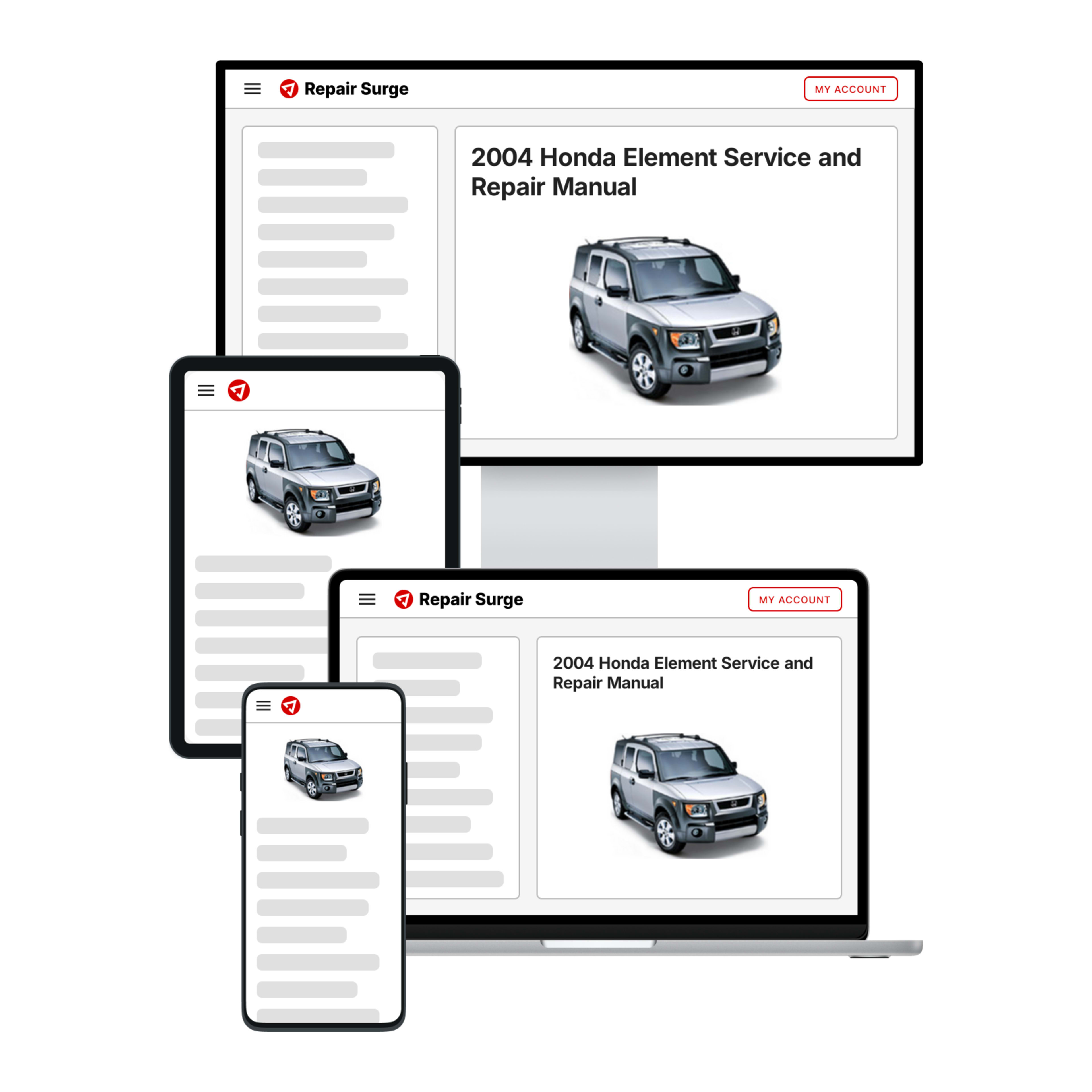 2004 Honda Element service and repair manual hero image