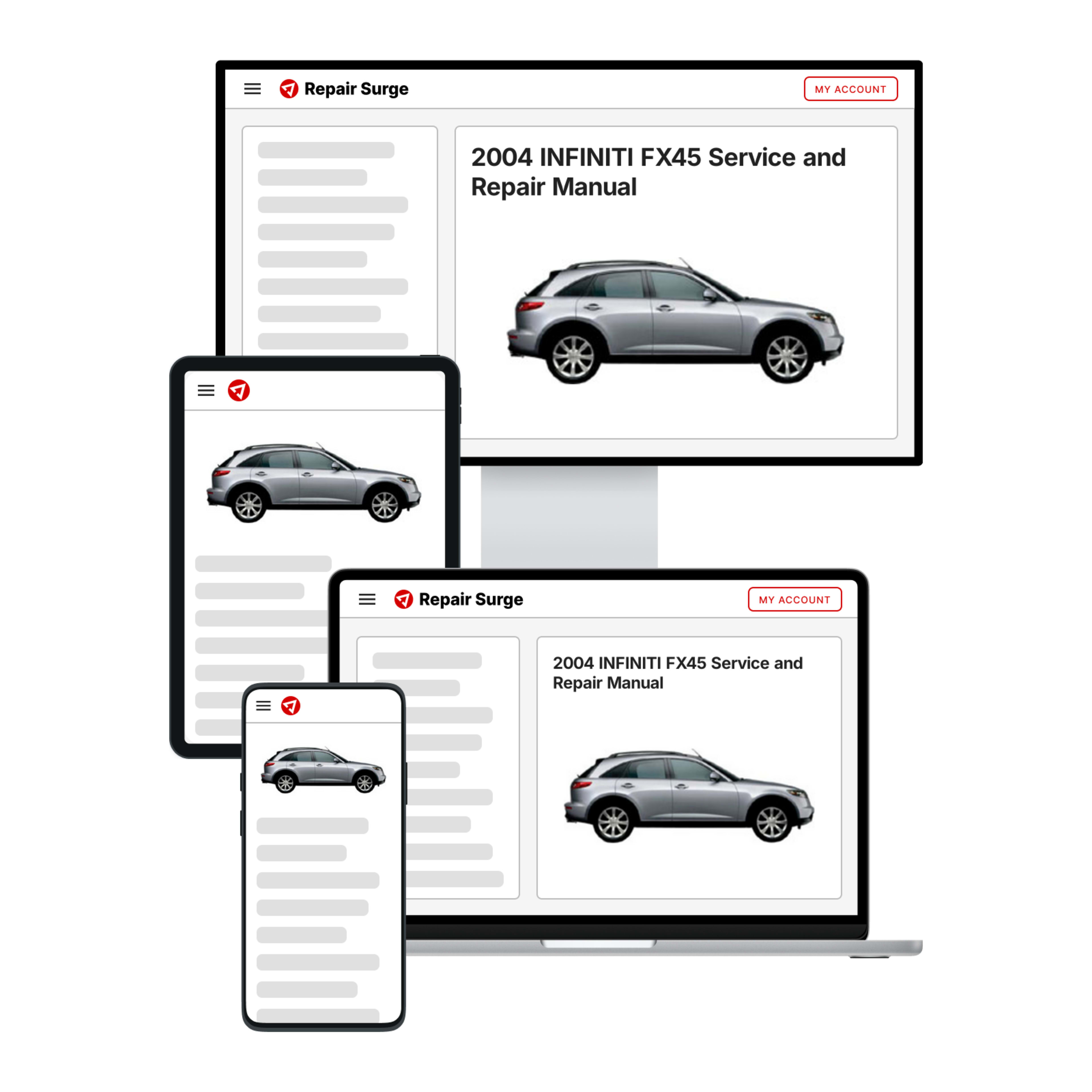 2004 INFINITI FX45 service and repair manual hero image