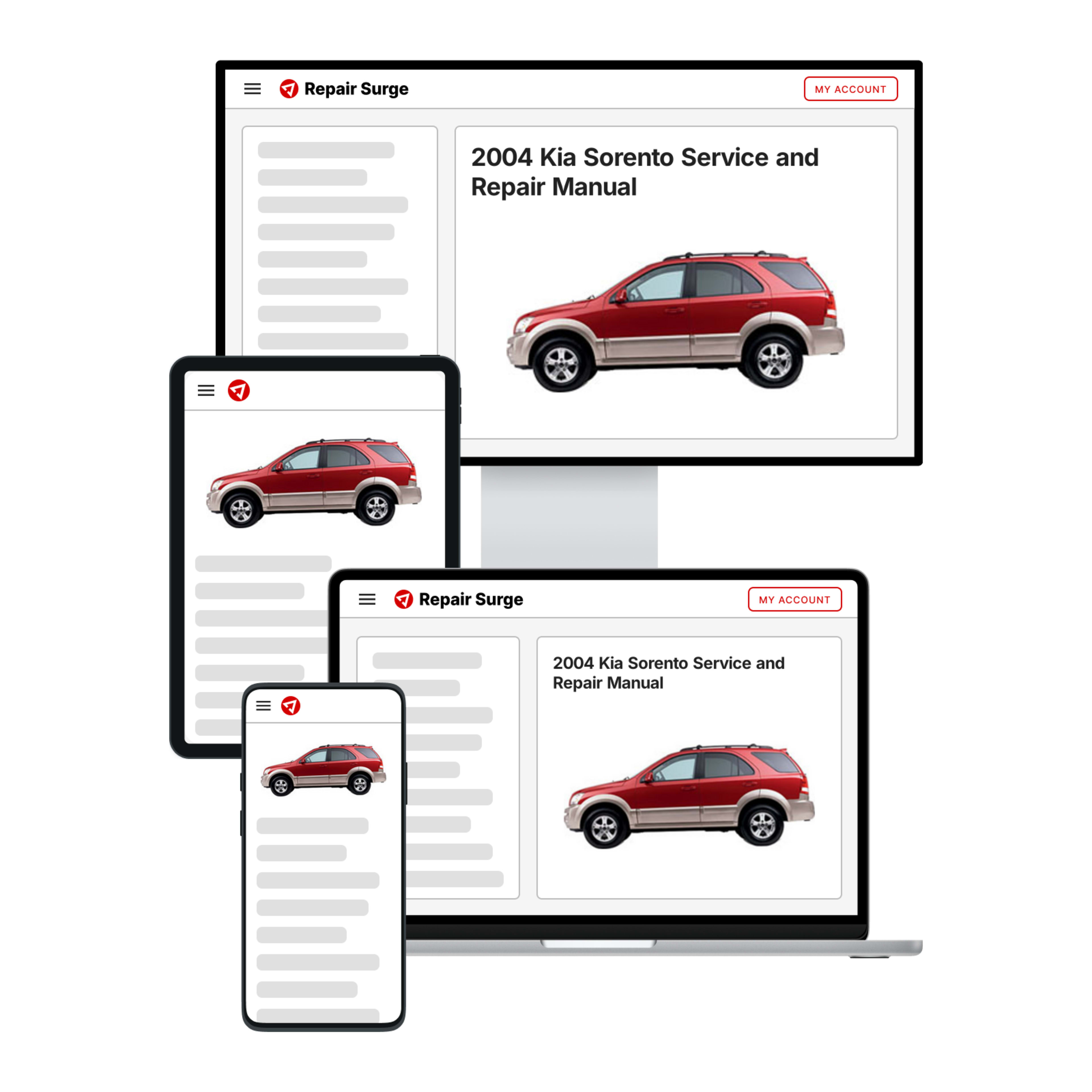 2004 Kia Sorento service and repair manual hero image