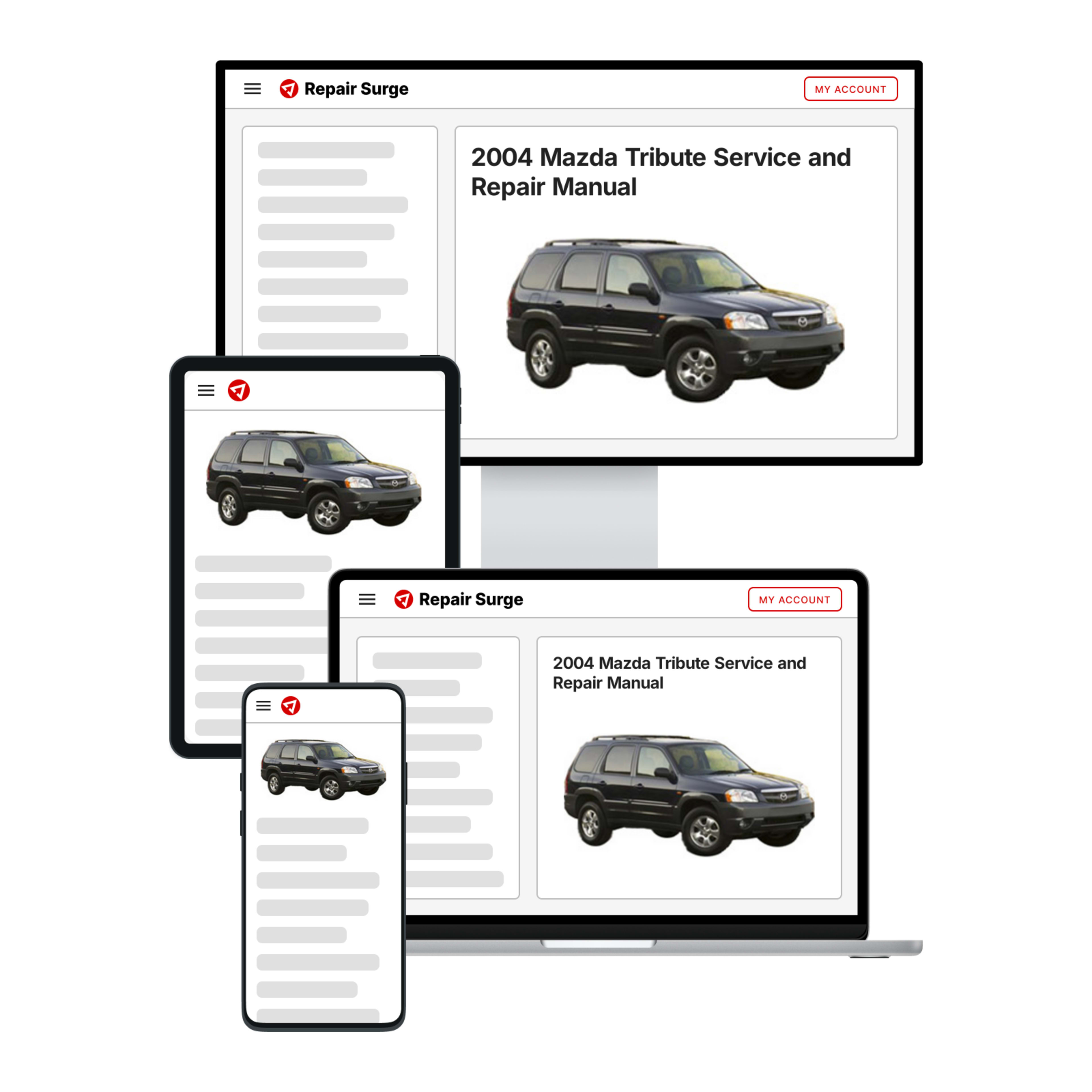 2004 Mazda Tribute service and repair manual hero image