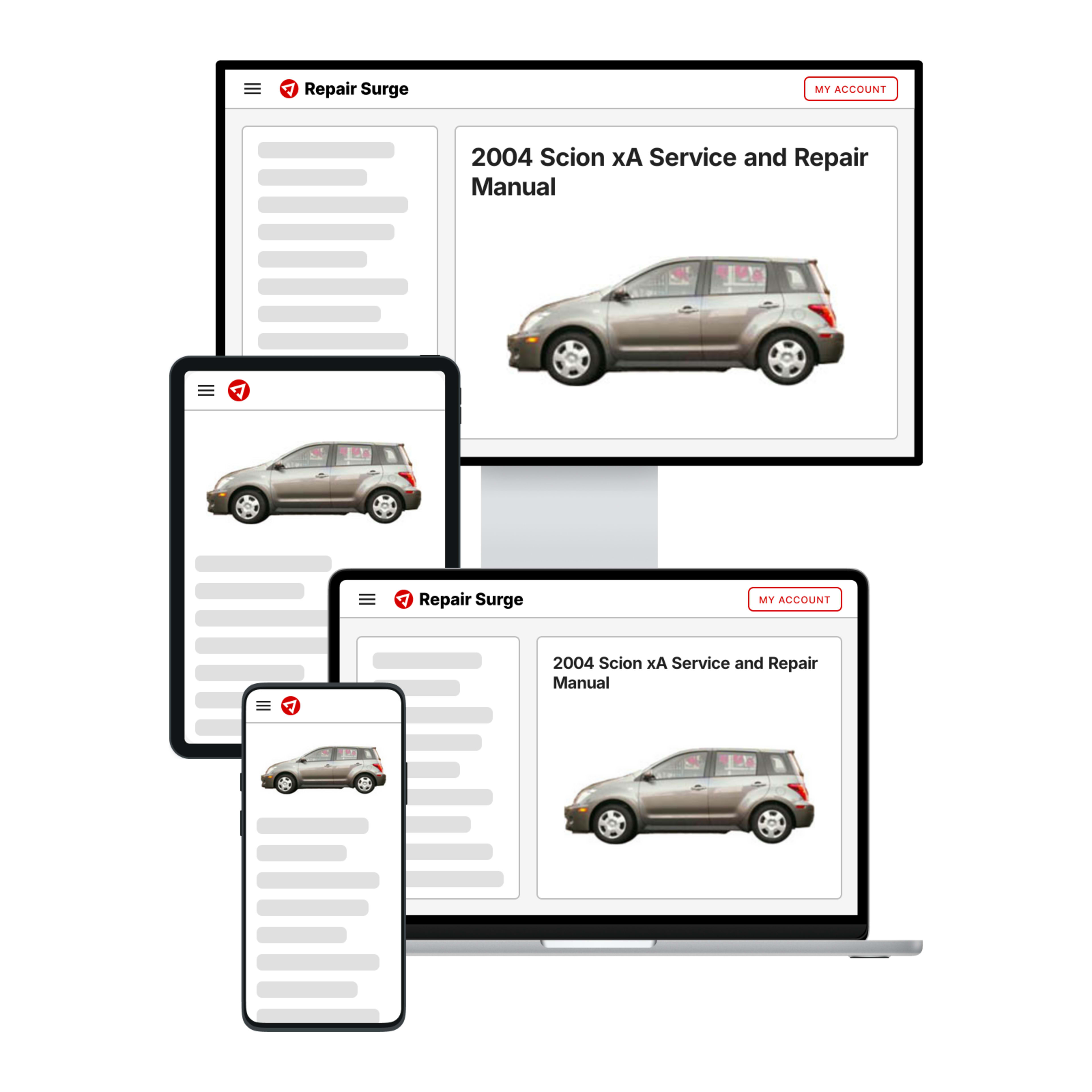 2004 Scion xA service and repair manual hero image