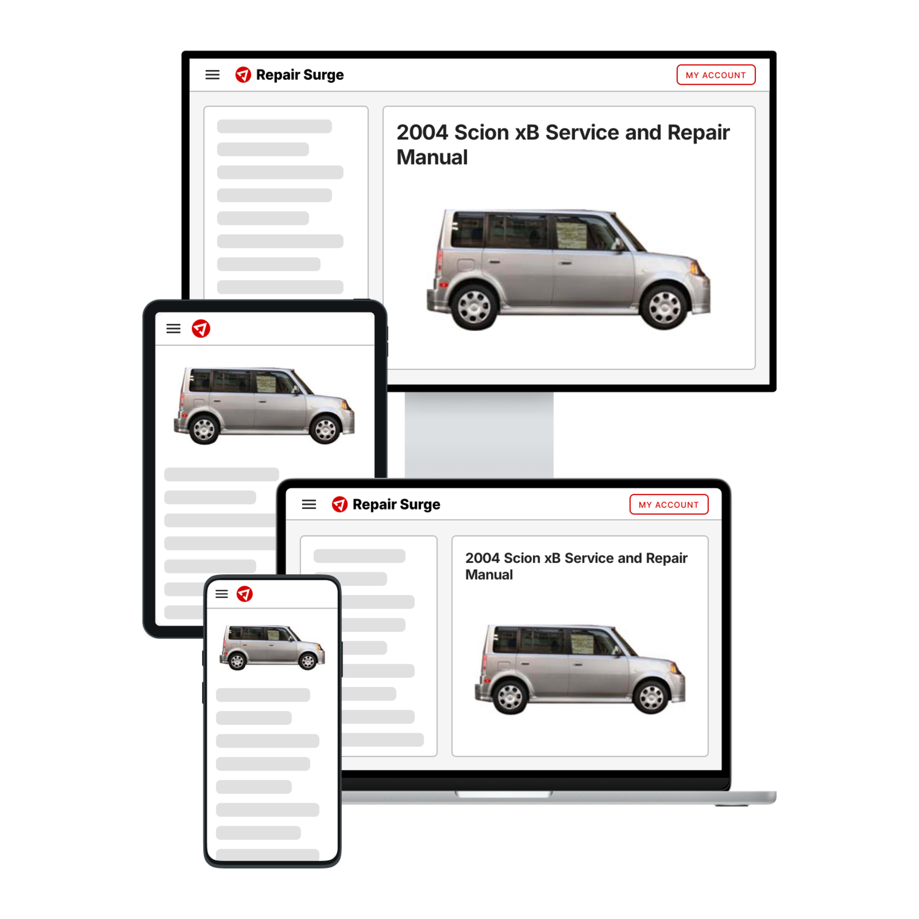 2004 Scion xB service and repair manual hero image