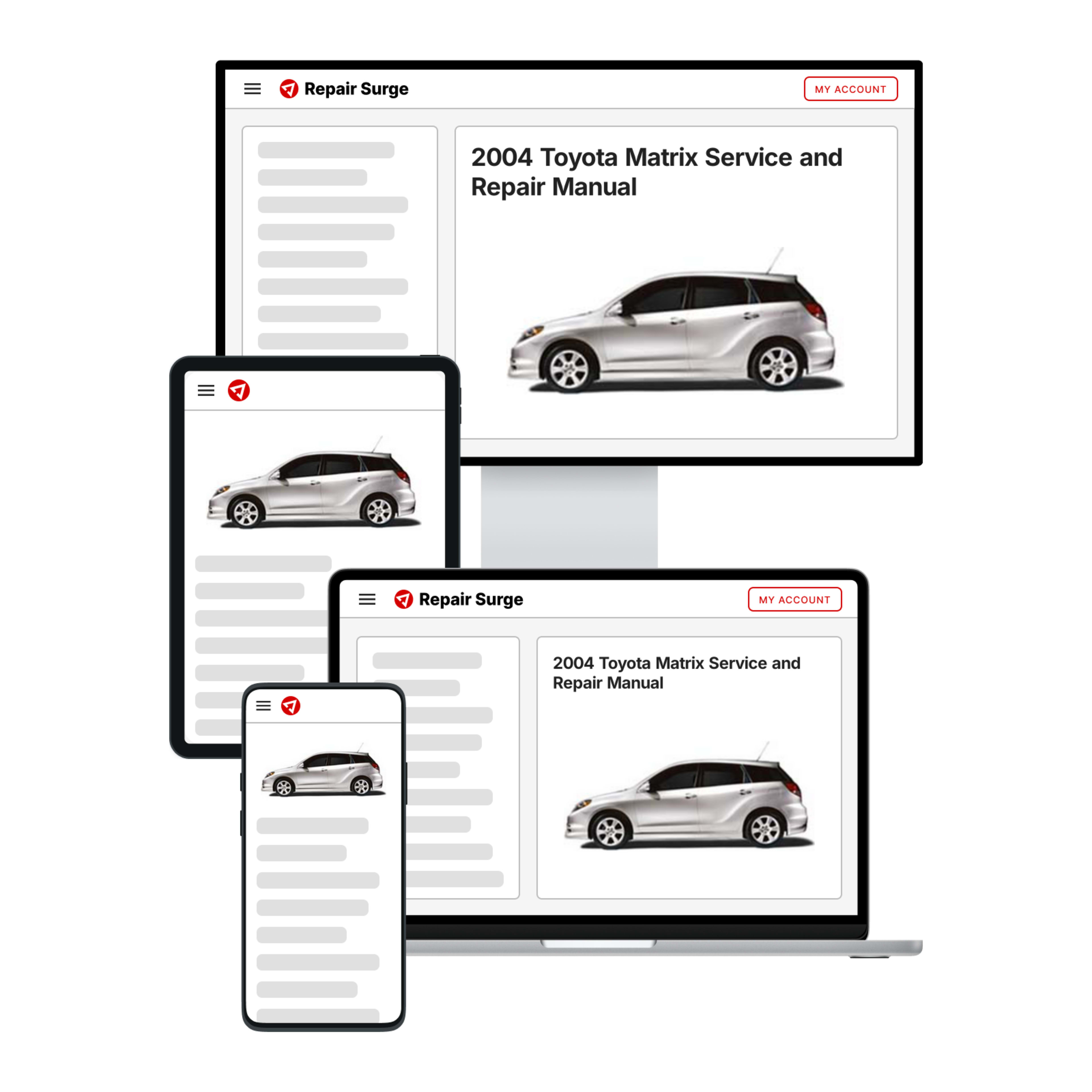 2004 Toyota Matrix service and repair manual hero image