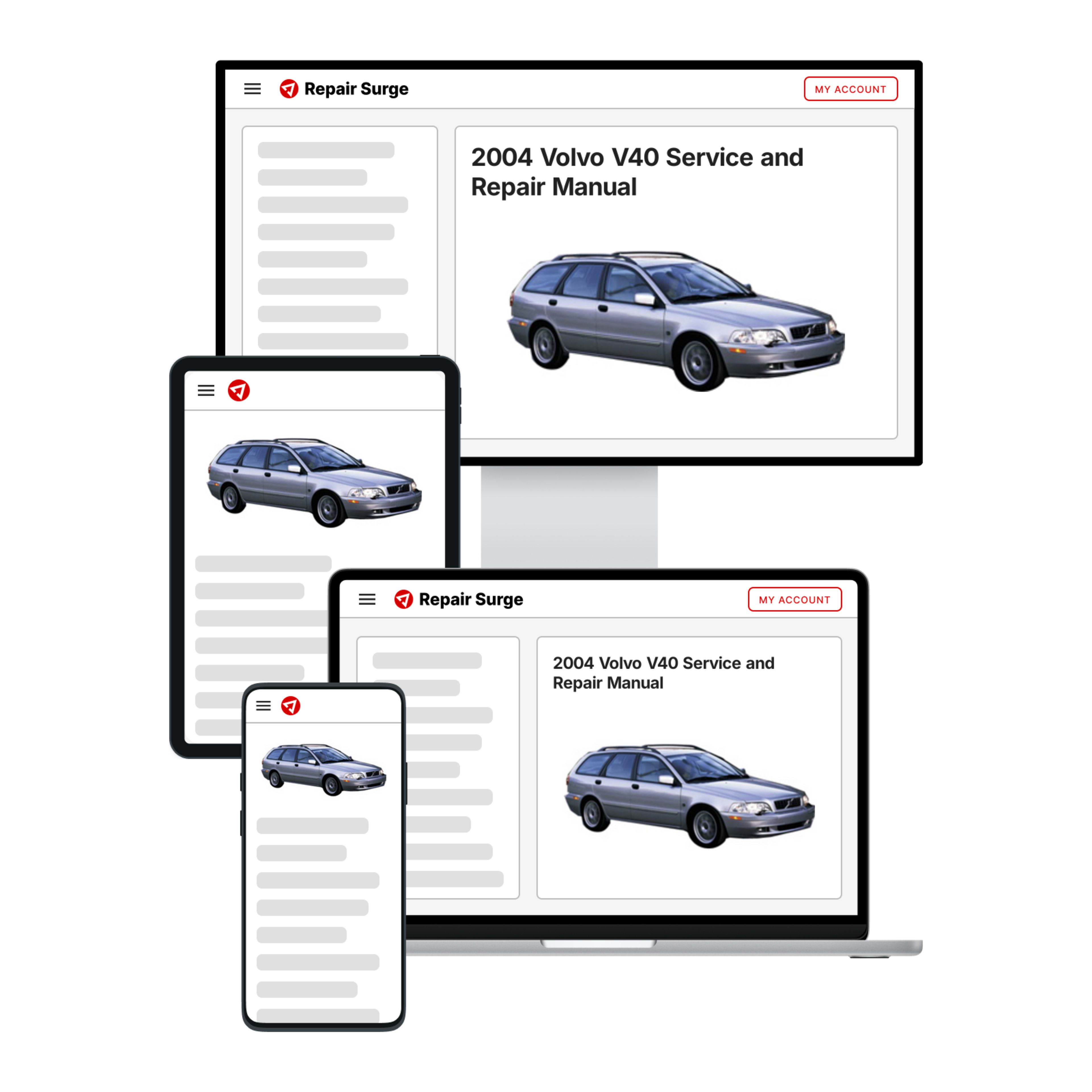 2004 Volvo V40 service and repair manual hero image