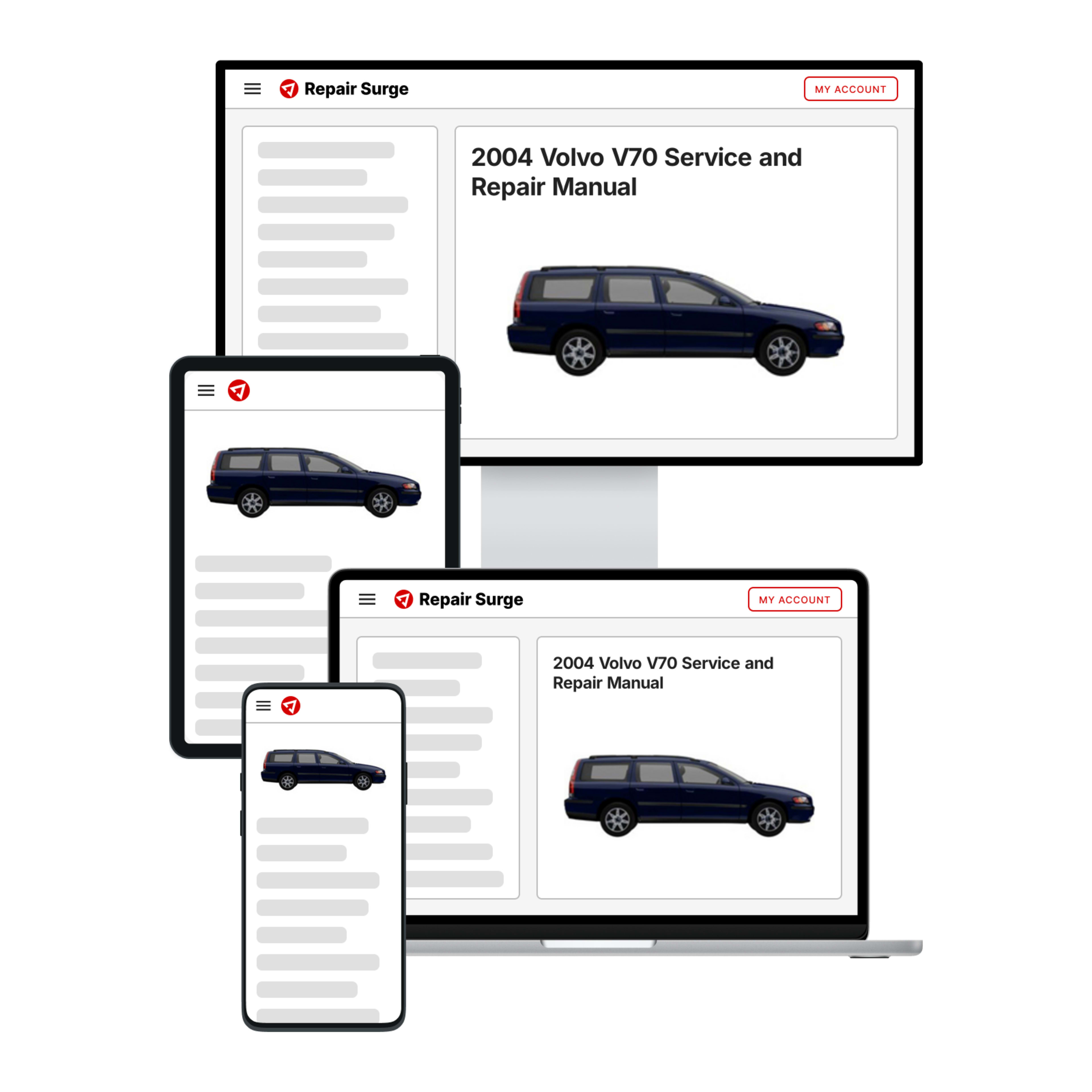 2004 Volvo V70 service and repair manual hero image