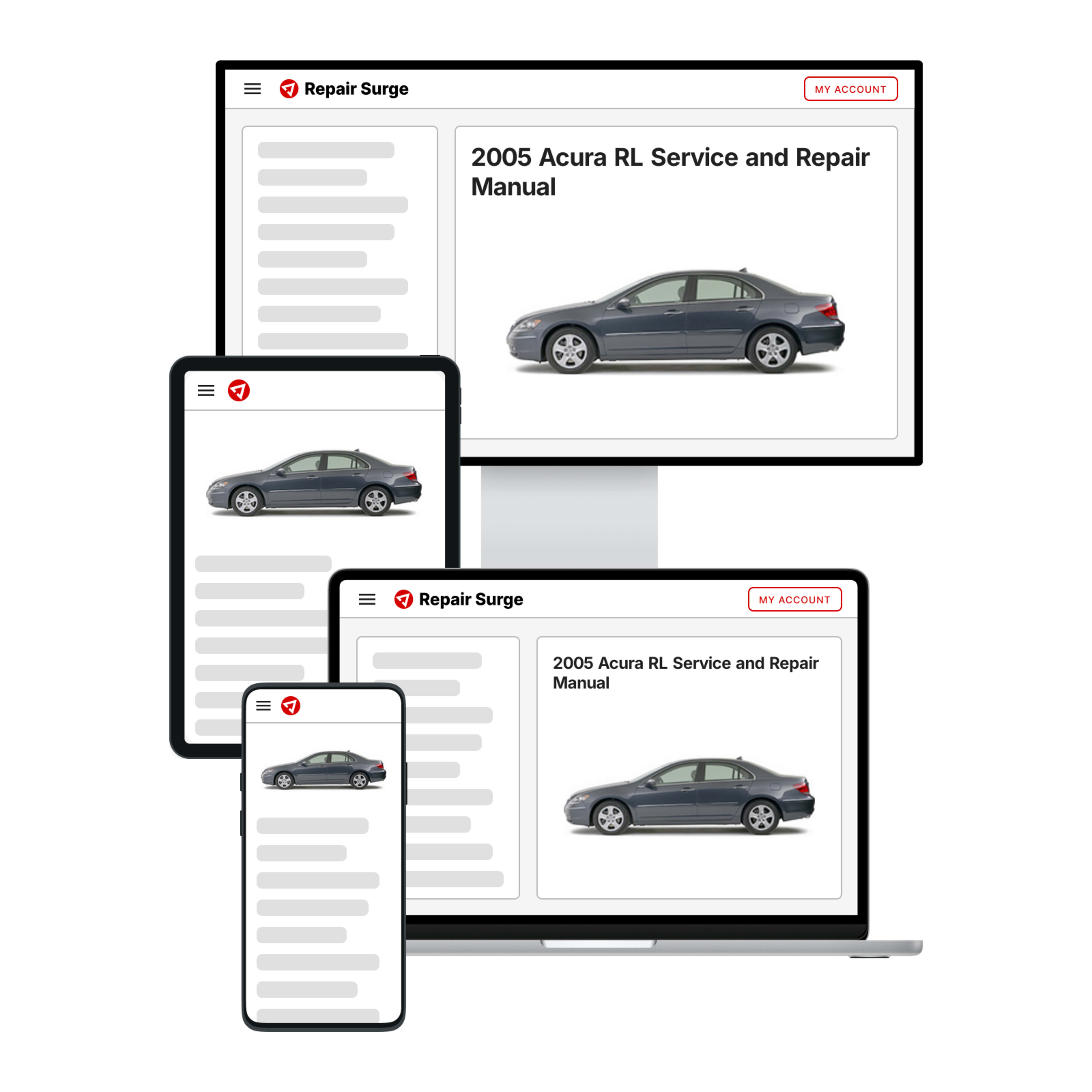 2005 Acura RL service and repair manual hero image