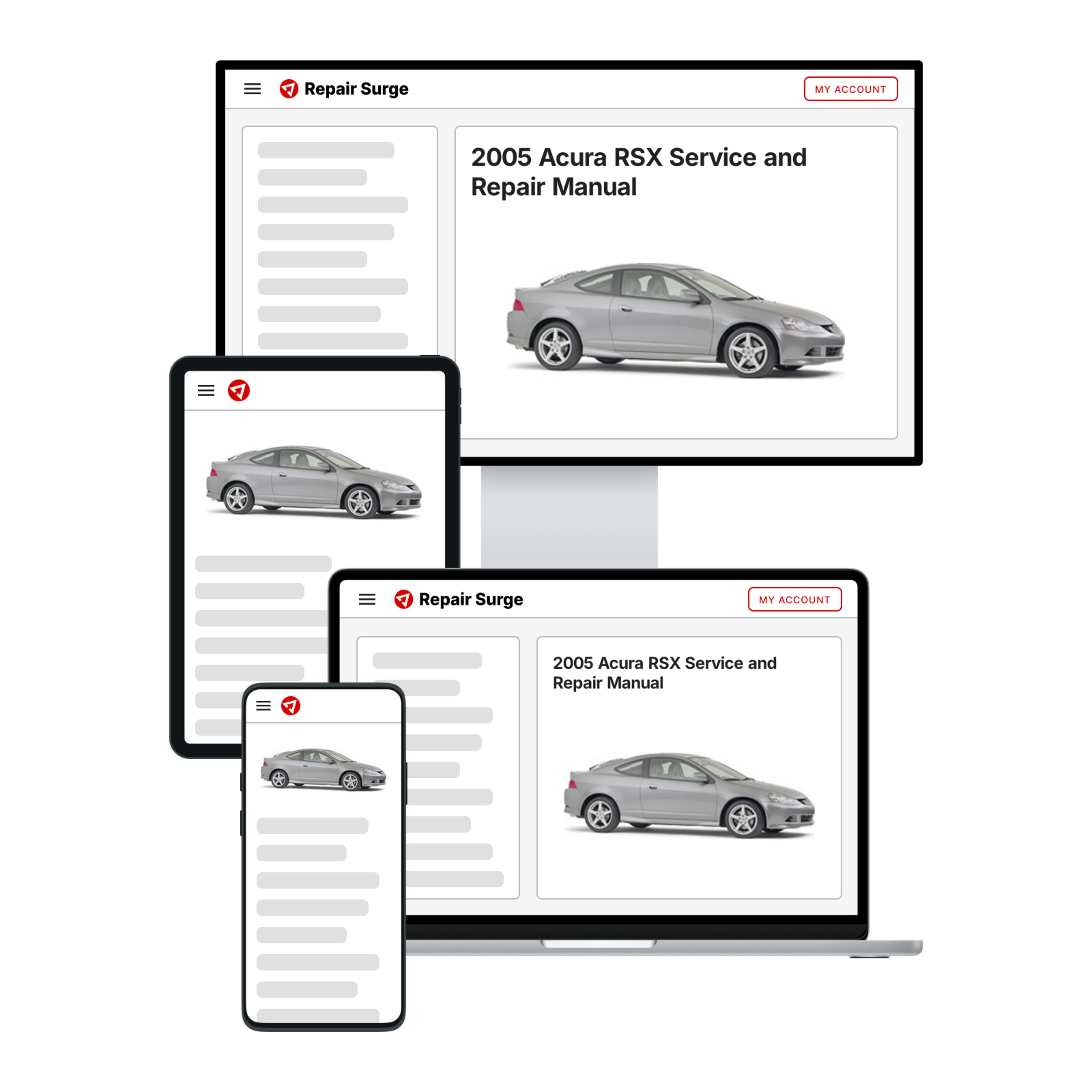 2005 Acura RSX service and repair manual hero image