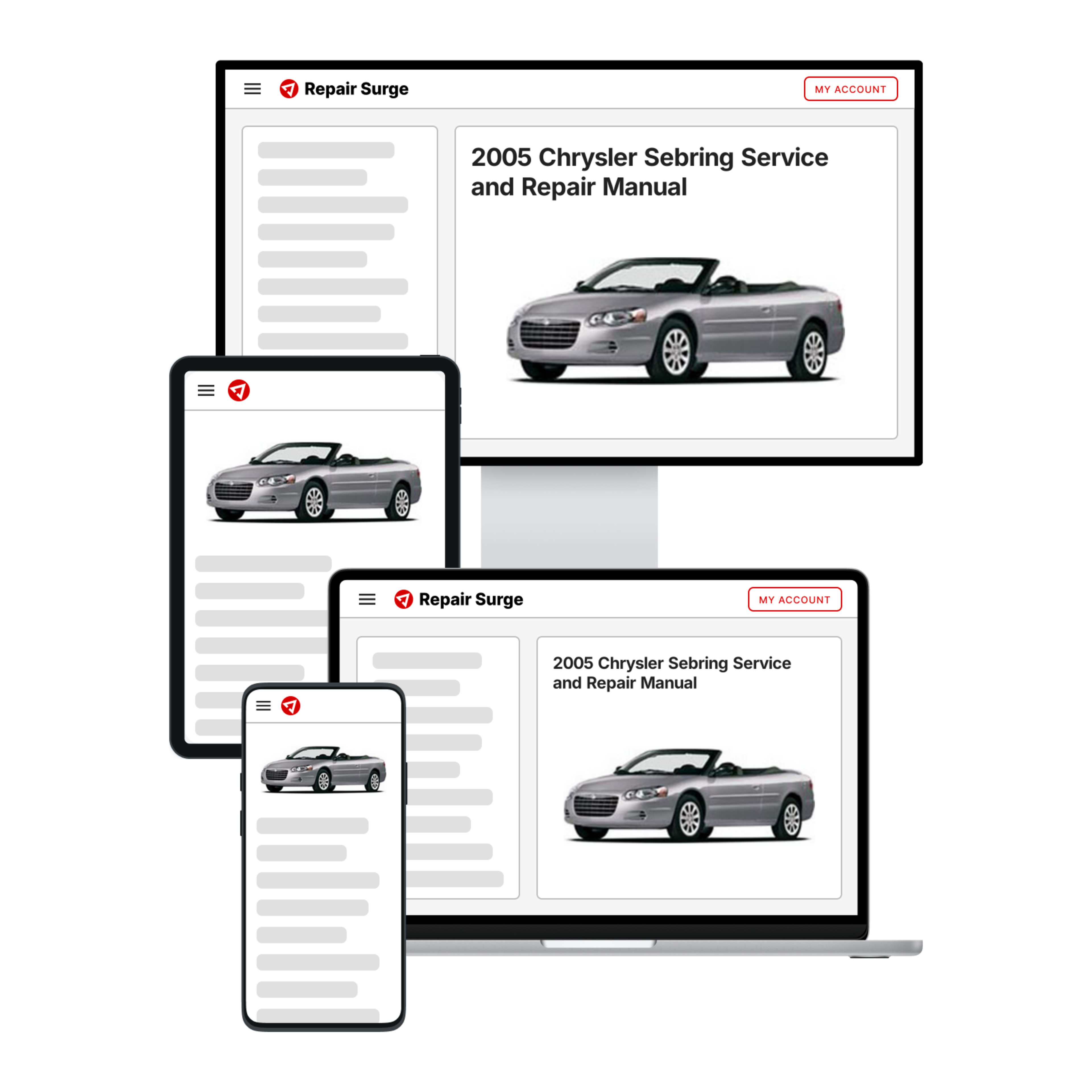 2005 Chrysler Sebring service and repair manual hero image