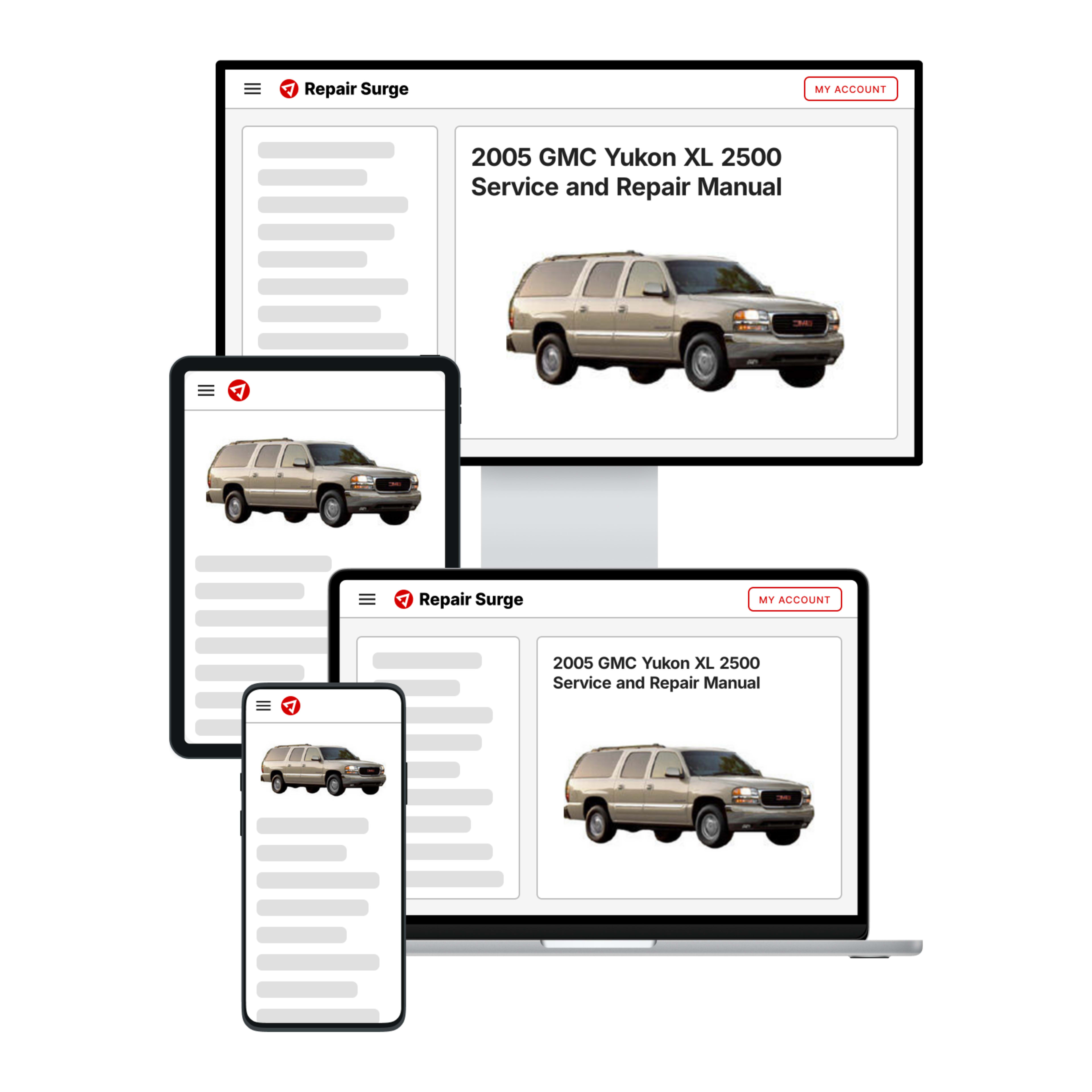 2005 GMC Yukon XL 2500 service and repair manual hero image